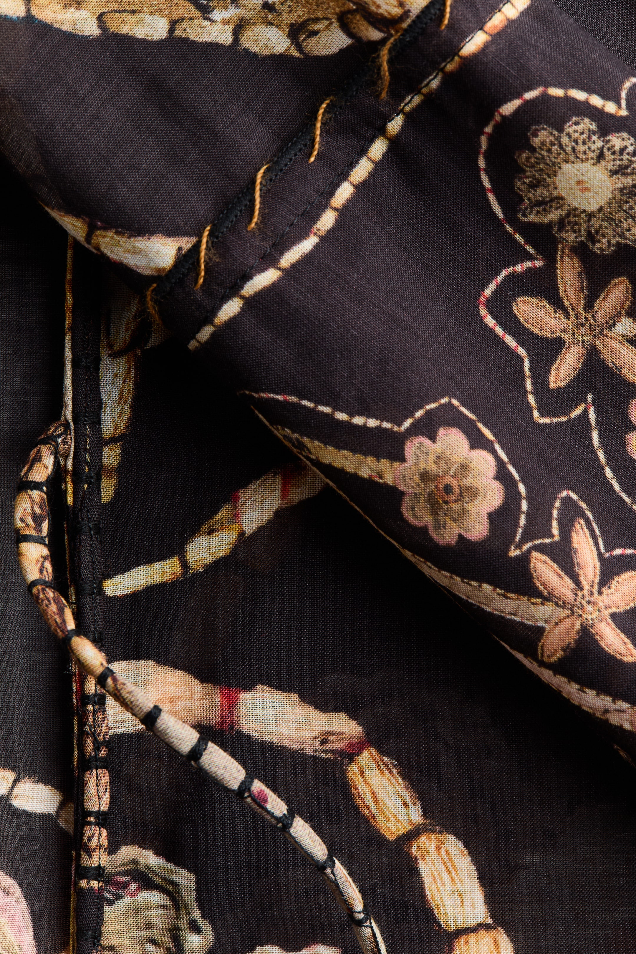 Floral-Print Tie-Detail Kaftan Dress