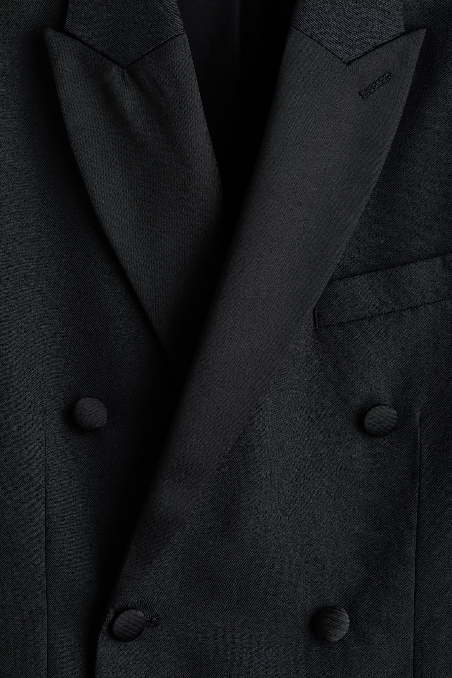 Relaxed Fit Wool-blend tuxedo jacket - Black - 7