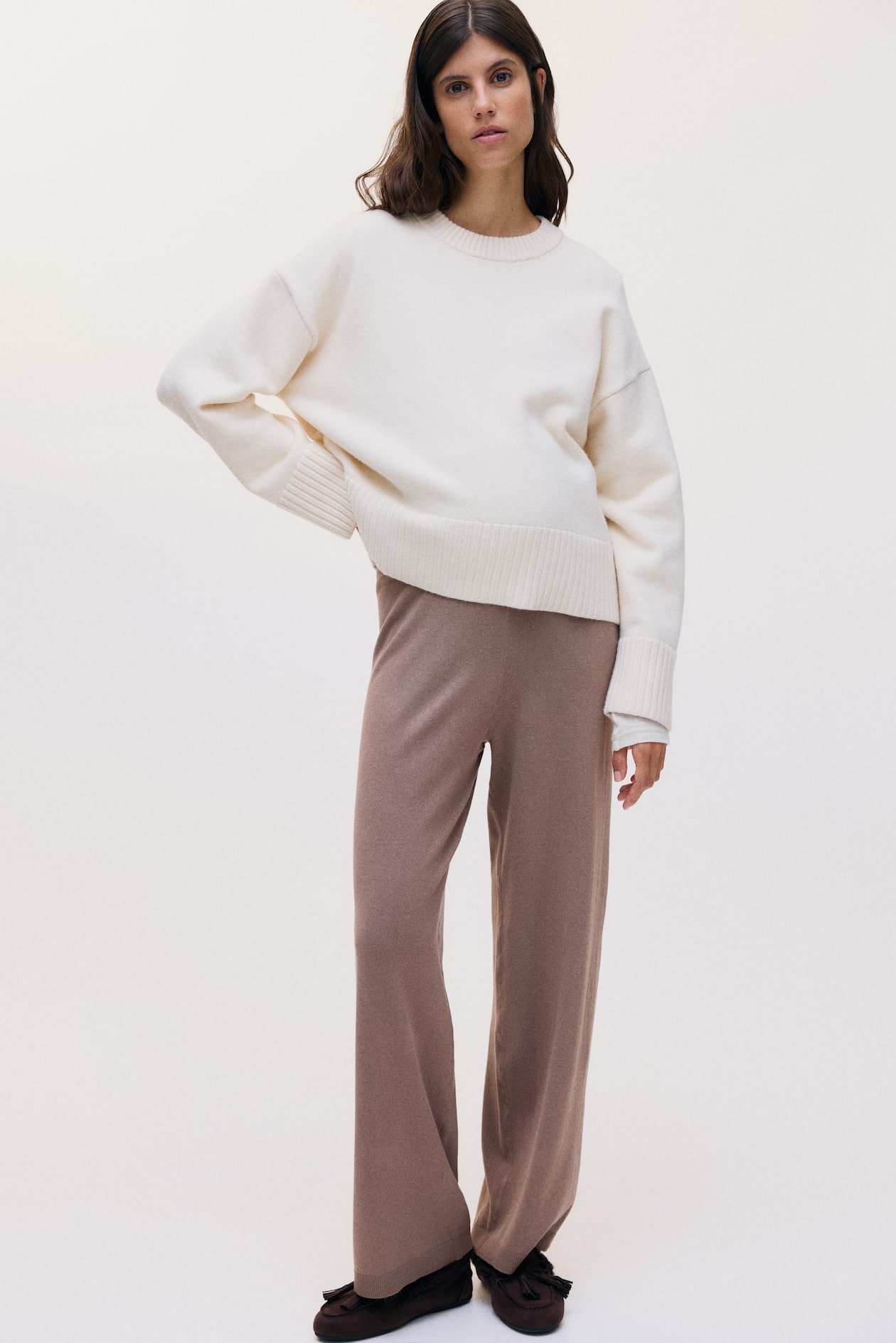 MAMA Pantalon en maille - Beige - FEMME | H&M FR