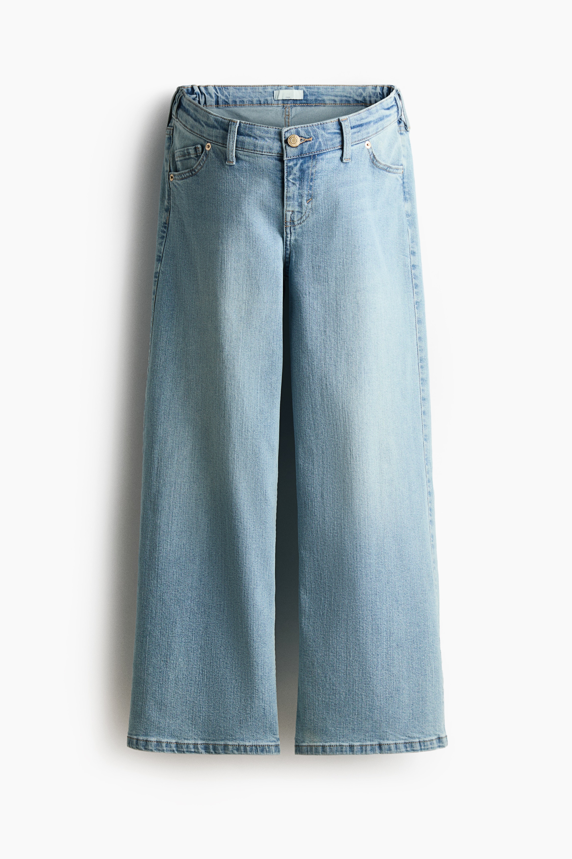 MAMA Wide Low Waist Ankle Jeans - Light denim blue/Dark denim blue/Denim blue