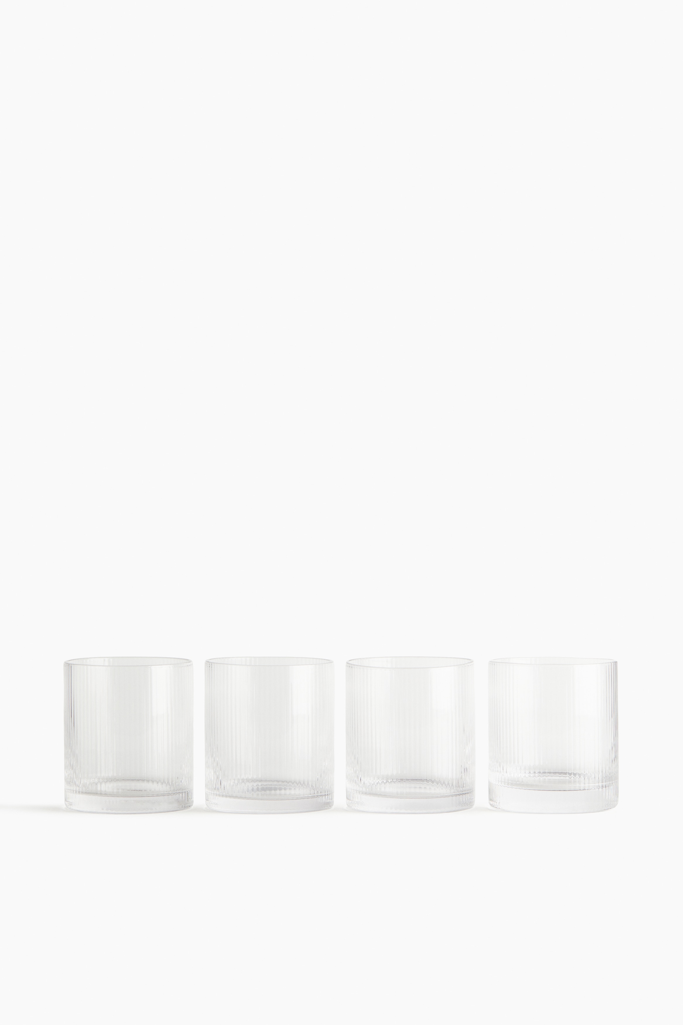 4-pack fluted tumblers - Clear glass