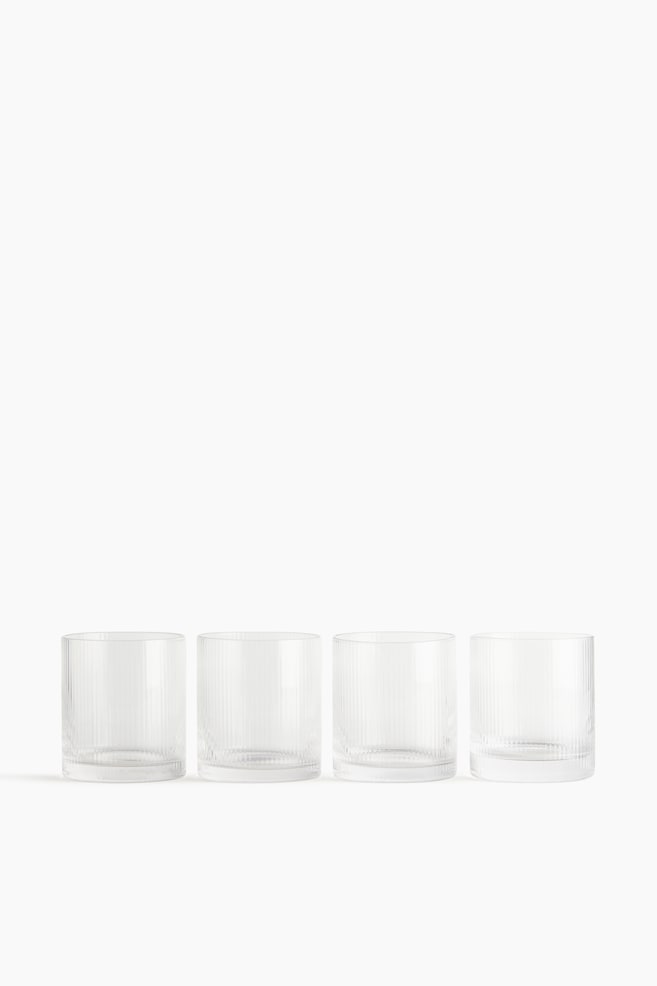 4-Pack Fluted Tumblers - Clear glass - 1