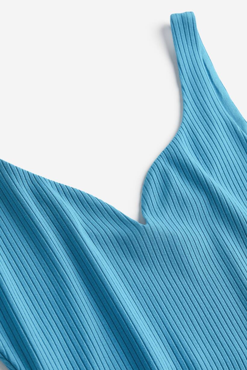 Women's Blue Ribbed top | H&M GB
