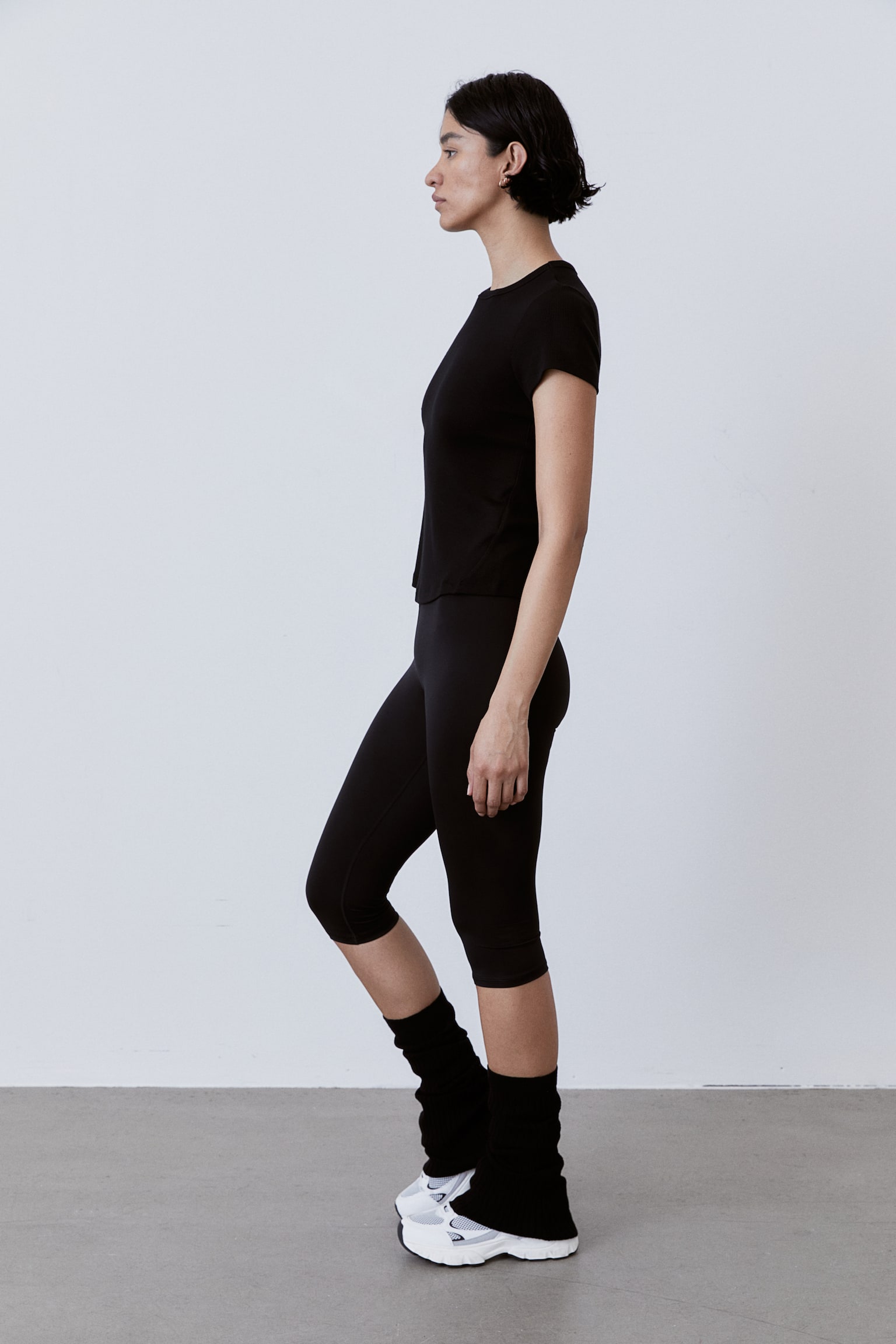 Activewear Top In DryMove™ - Black/Light grey marle - 5