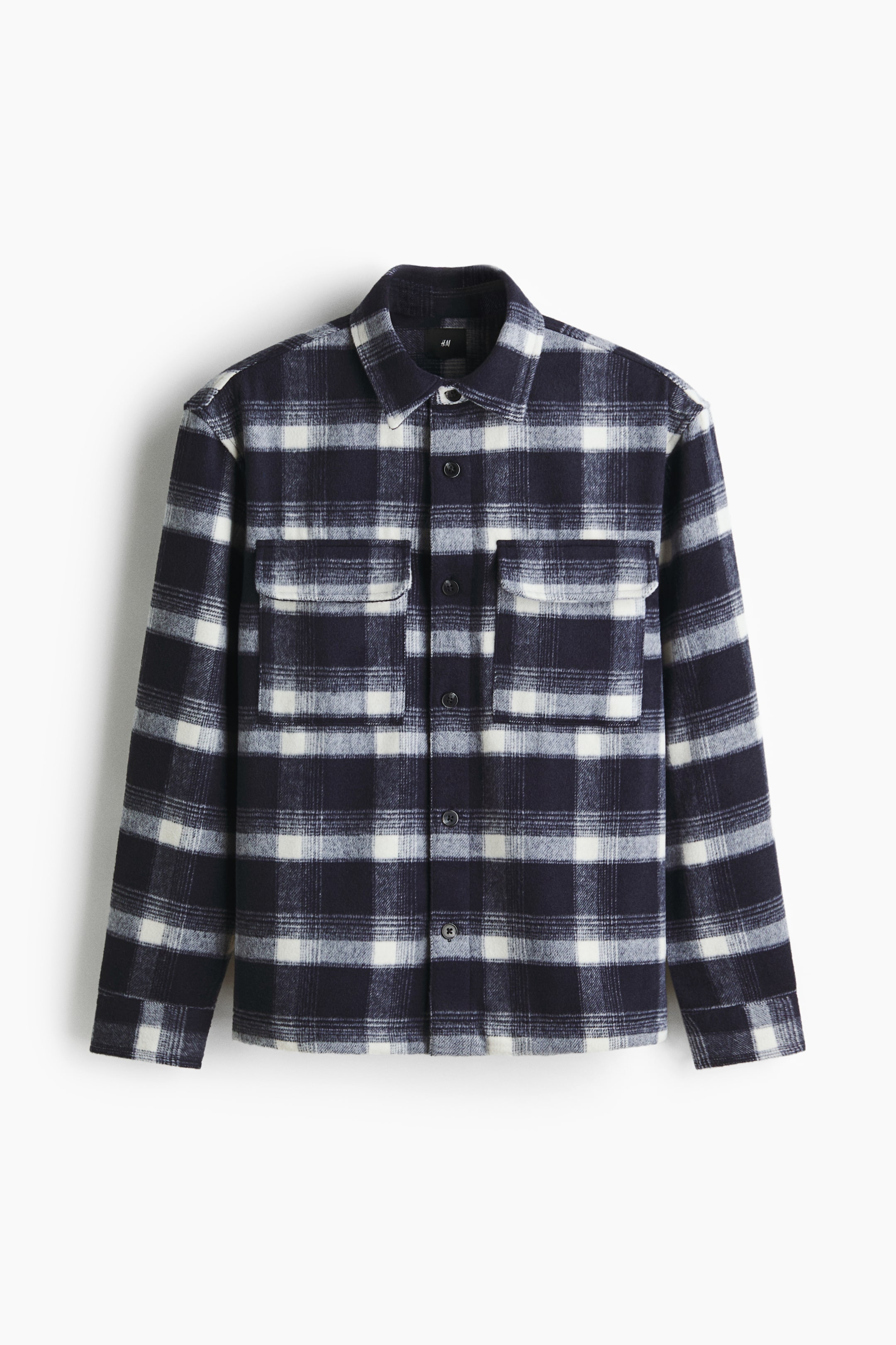 View larger image: Regular Fit Flannel overshirt - Dark blue/Checked - Men | H&M GB 6