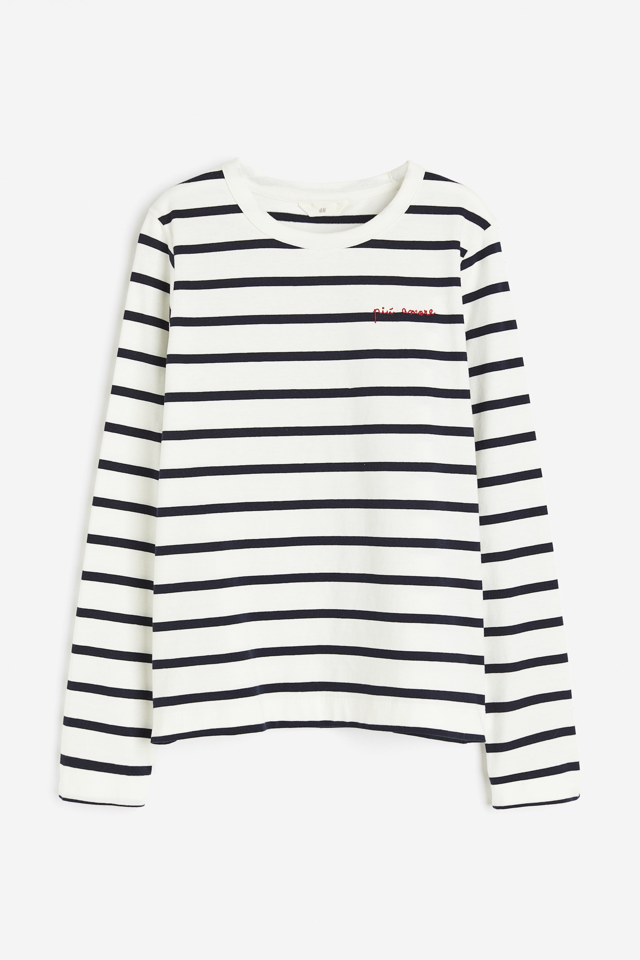 Cotton jersey top - White/Blue striped - Ladies | H&M GB