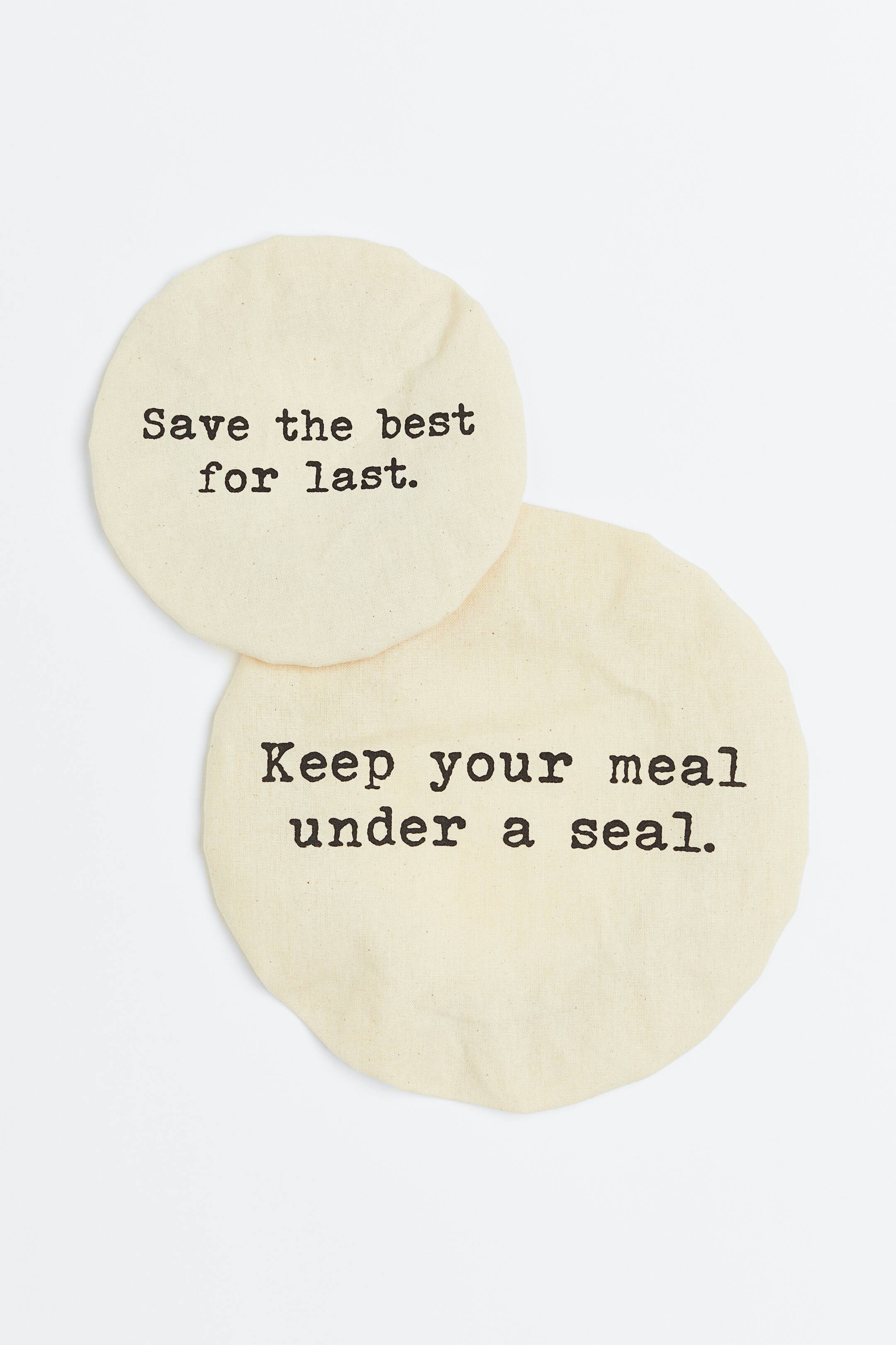 Visa större bild: 2-pack återanvändningsbar skålöverdrag - Crèmevit - Home All | H&M SE 1