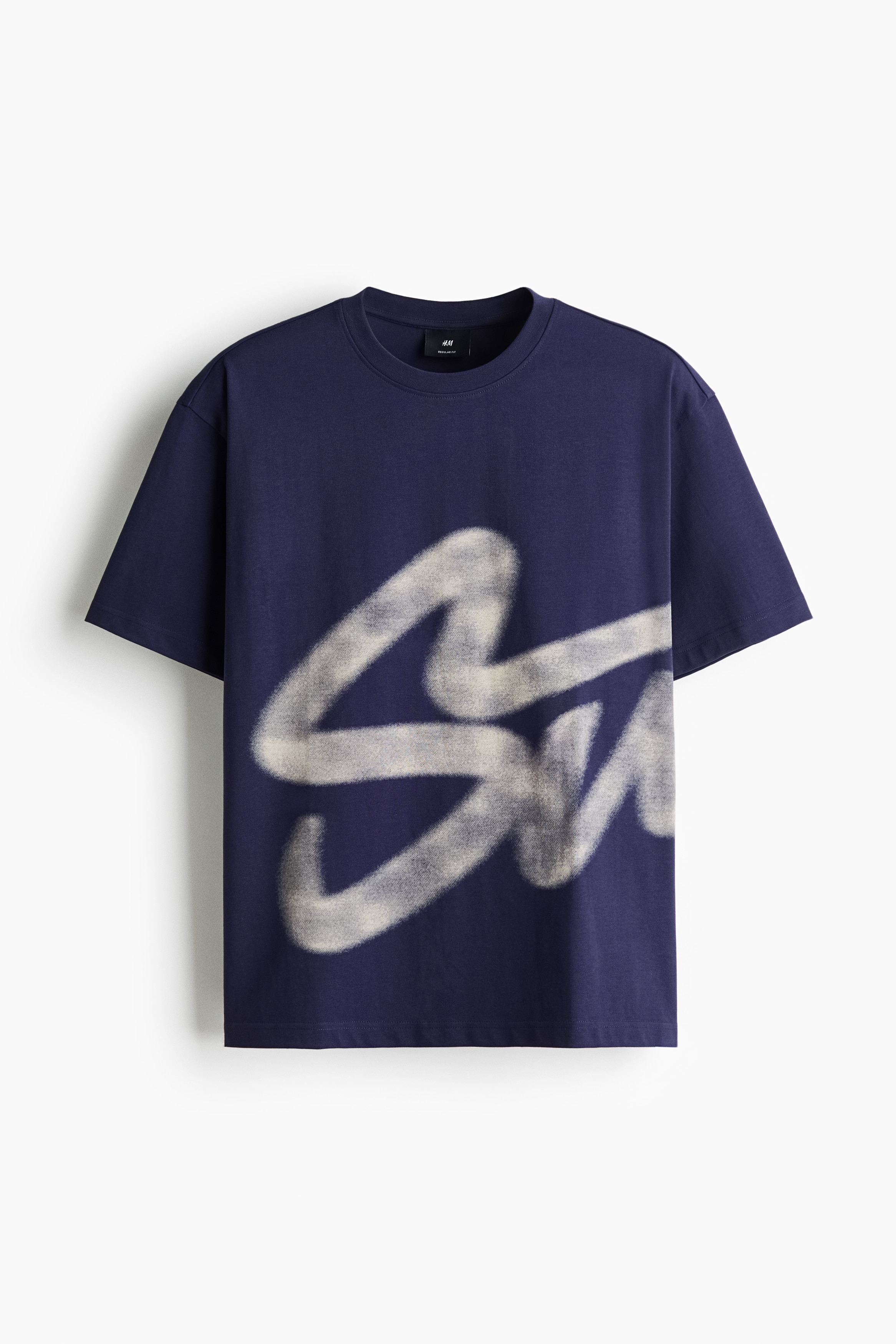 Regular Fit Printed cotton T-shirt - Dark blue/Surf/Light yellow/Surf