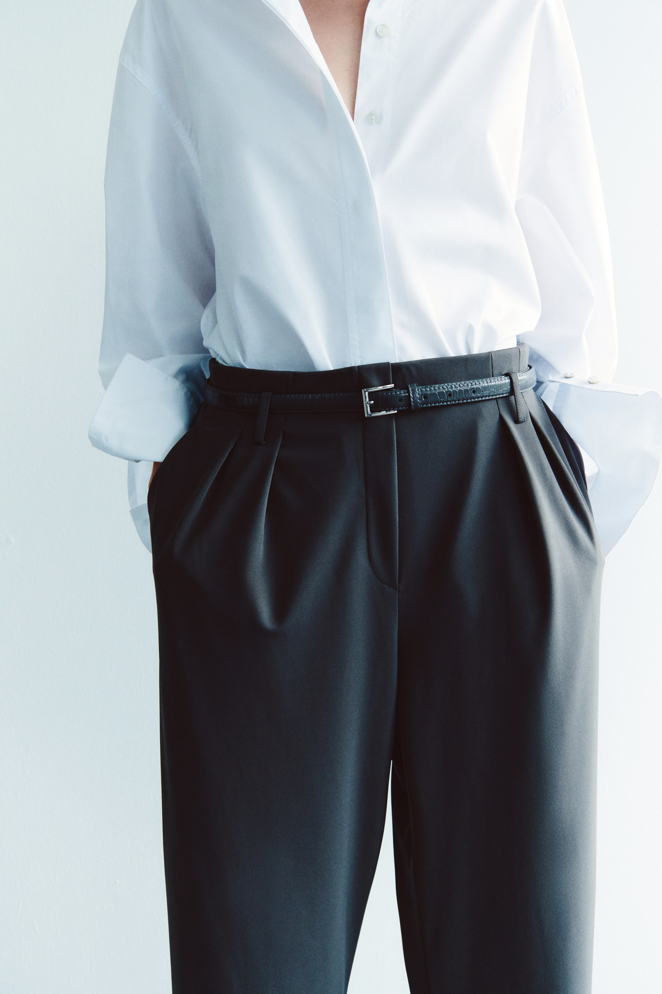 Pantalon large avec ceinture