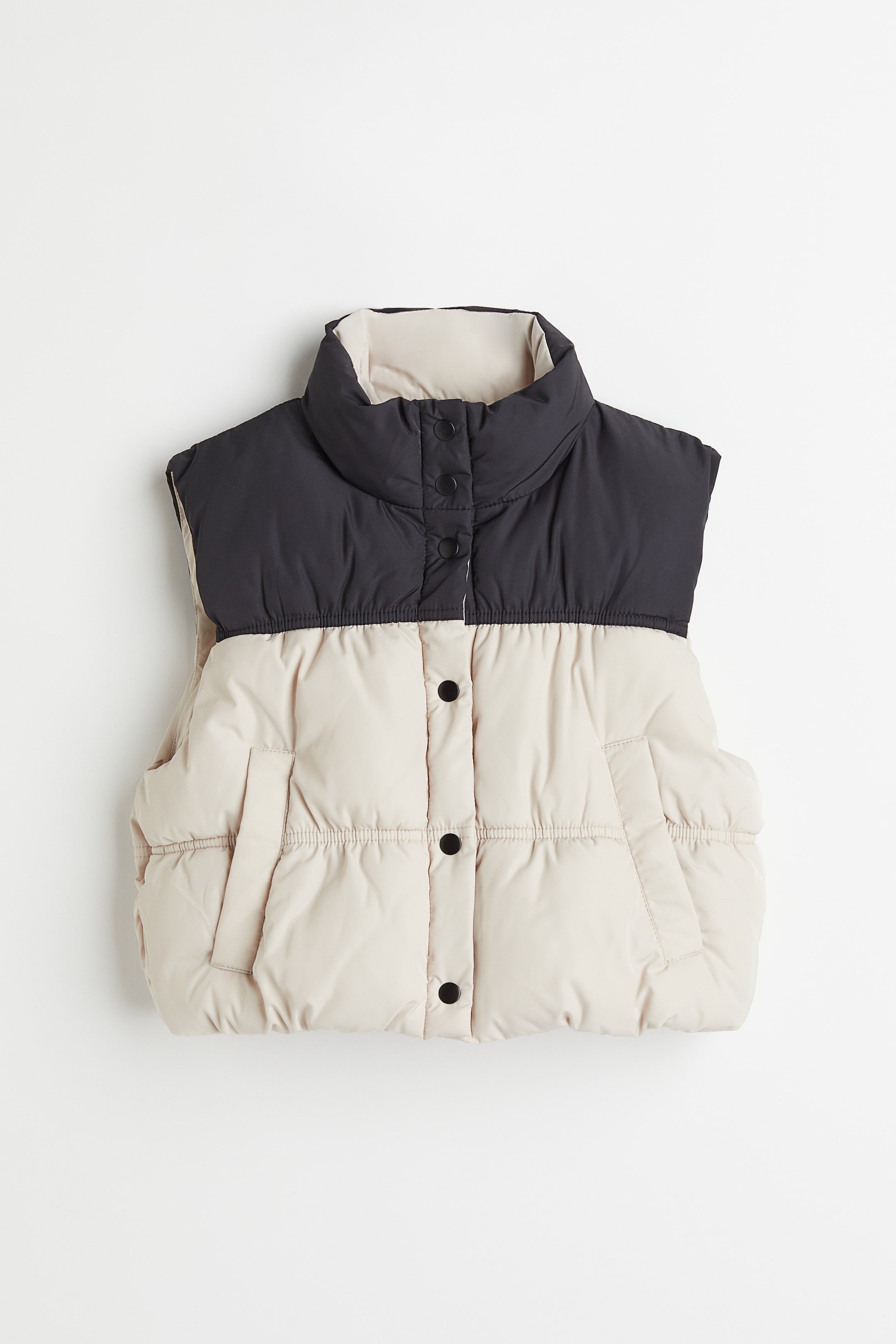 Näytä suurempi kuva: Lyhyt liivi - Vaaleanbeige/Blokkivärinen - NAISET | H&M FI 1