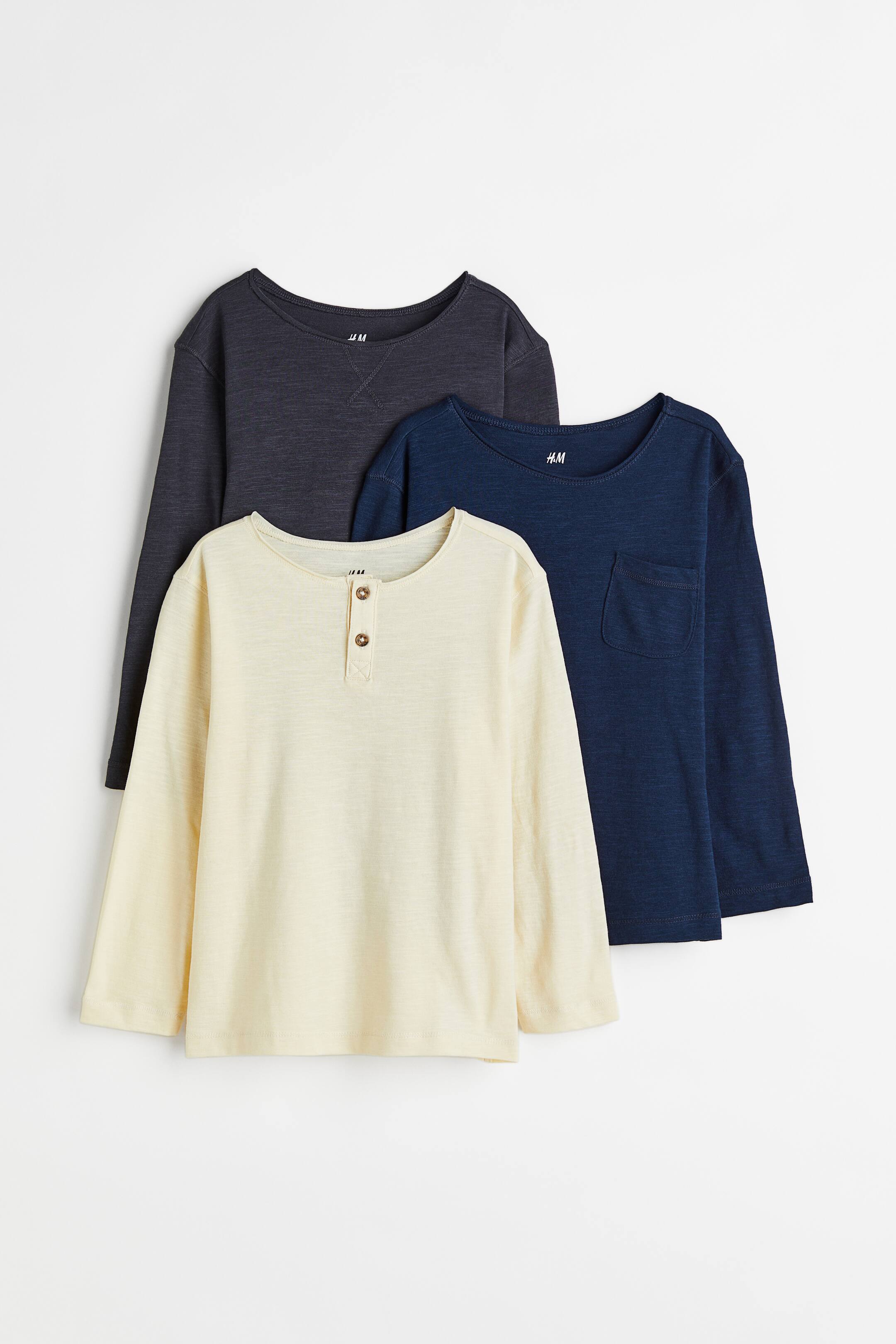 View larger image: 3-pack jersey tops - Dark grey/Dark blue - Kids | H&M 1