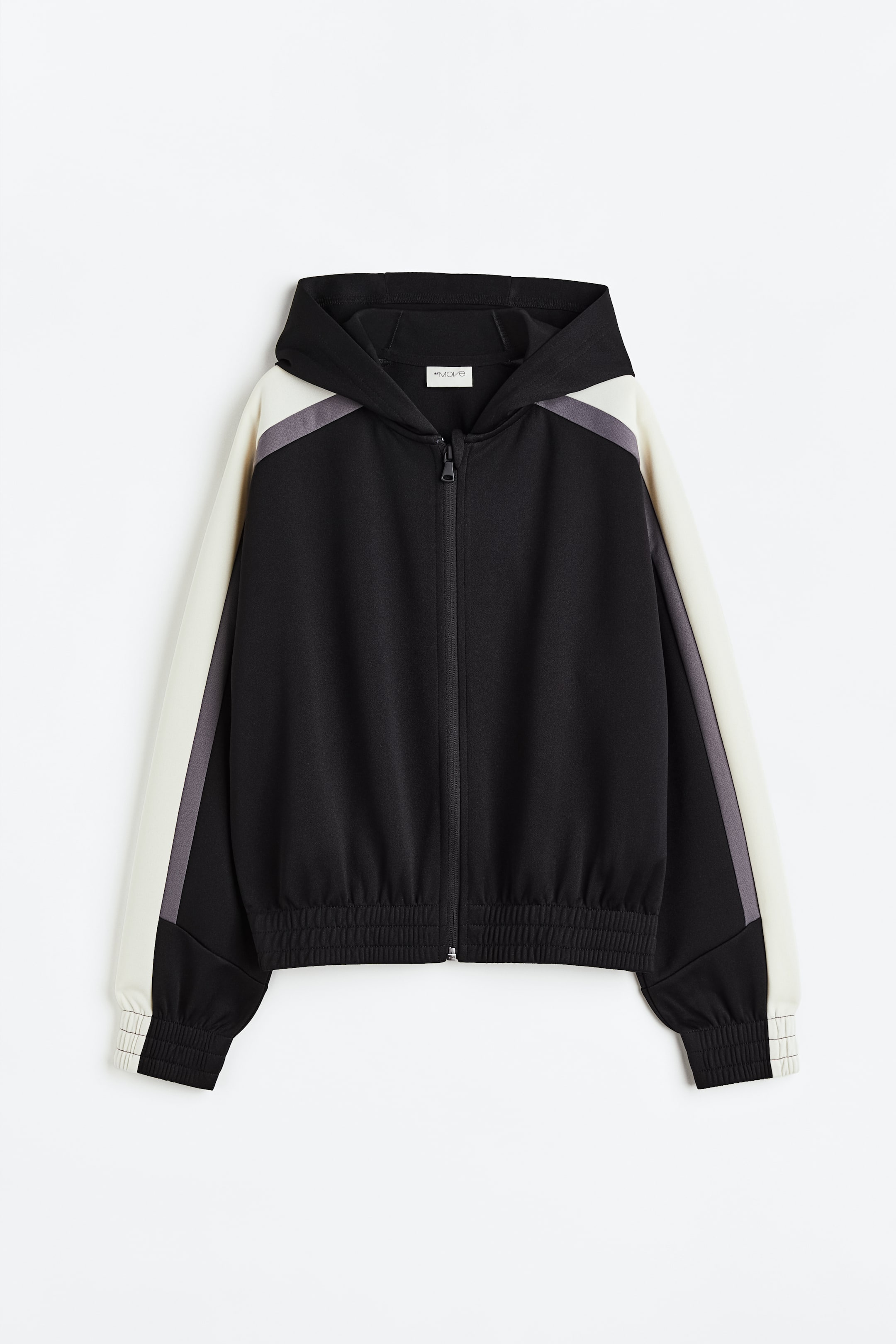 Hooded Sports Jacket in DryMove™ - Long sleeve - Regular length - Black