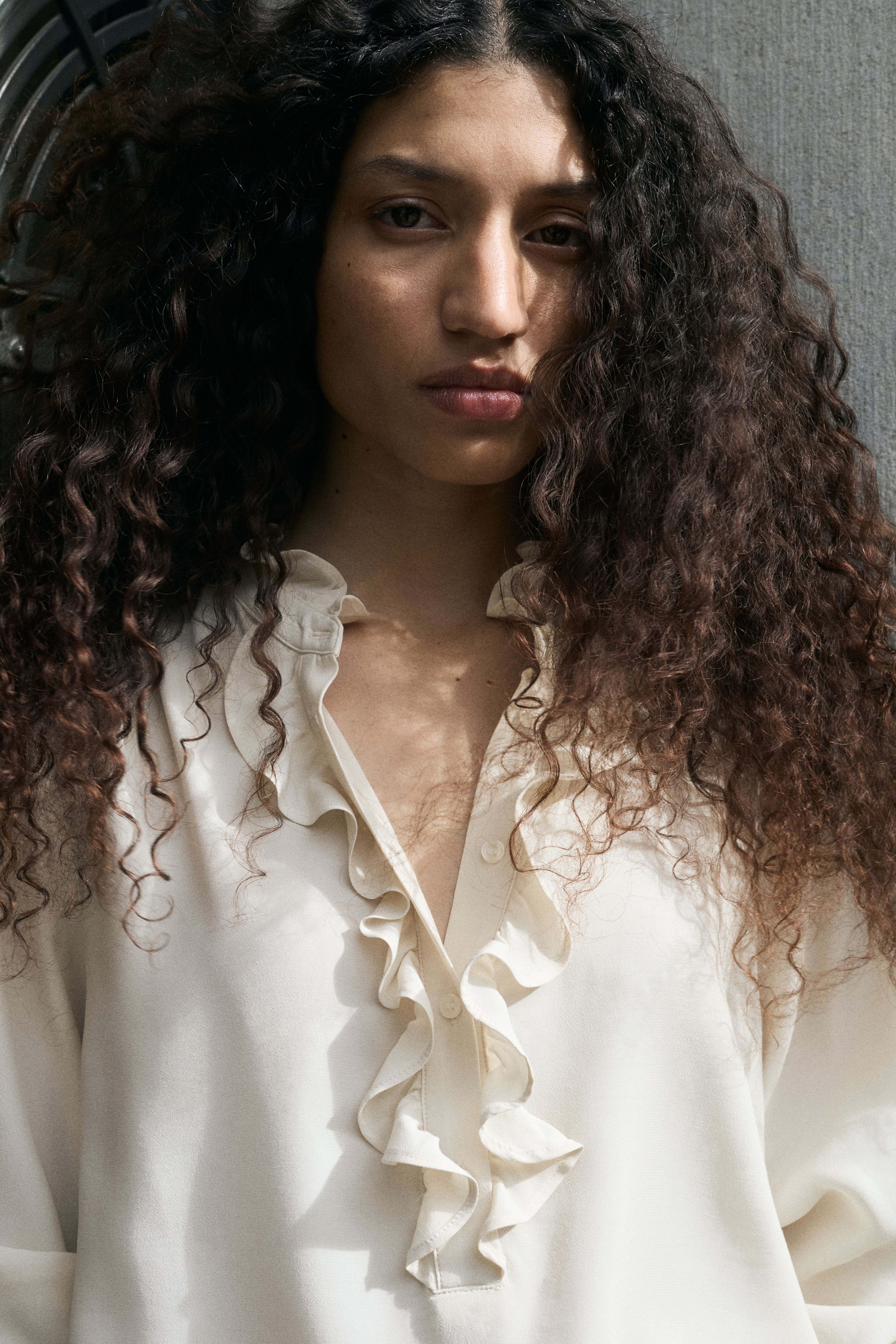 Ruffled Crêpe Blouse