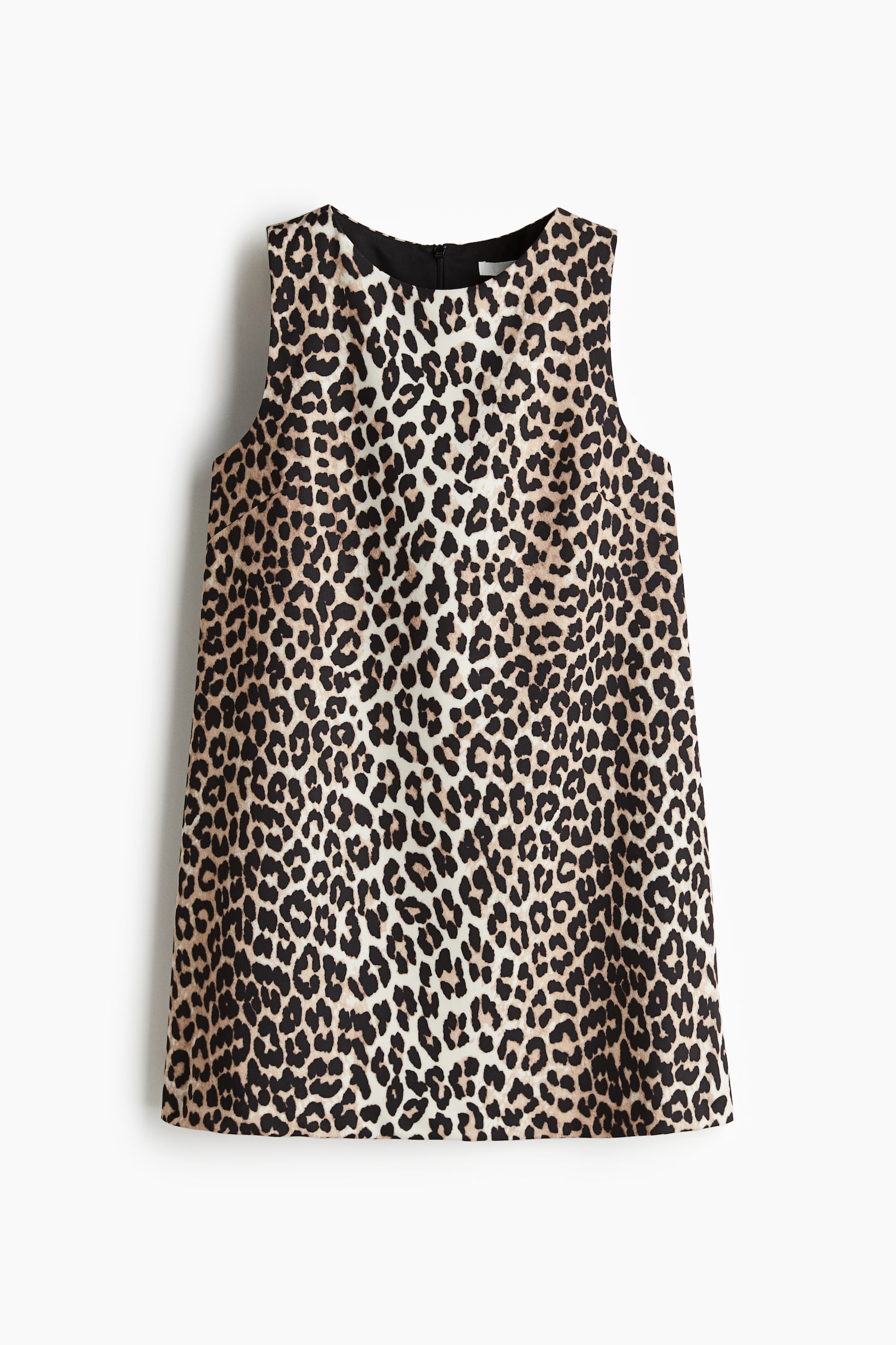 Mini shift dress - Light beige/Leopard print/Black/Dark red - 2