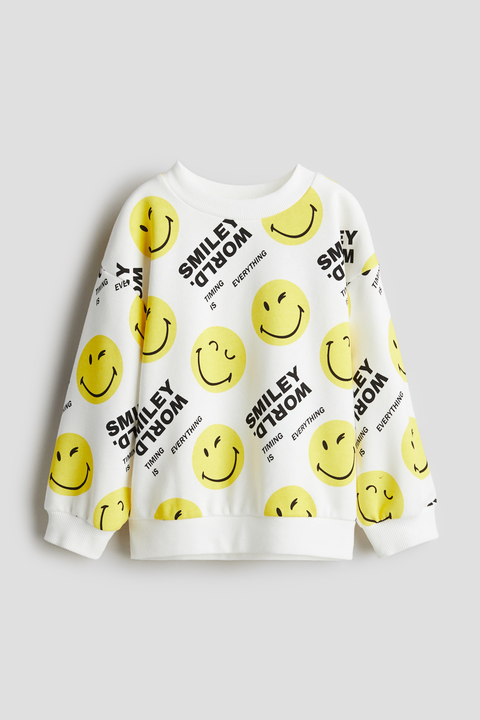 Oversized printed sweatshirt - White/SmileyWorld®/Cream/Paw Patrol/White/Bluey/Khaki green/TMNT/Light grey marl/Pokémon/Black/Sonic the Hedgehog/Grey/Super Mario Bros. Movie - 1