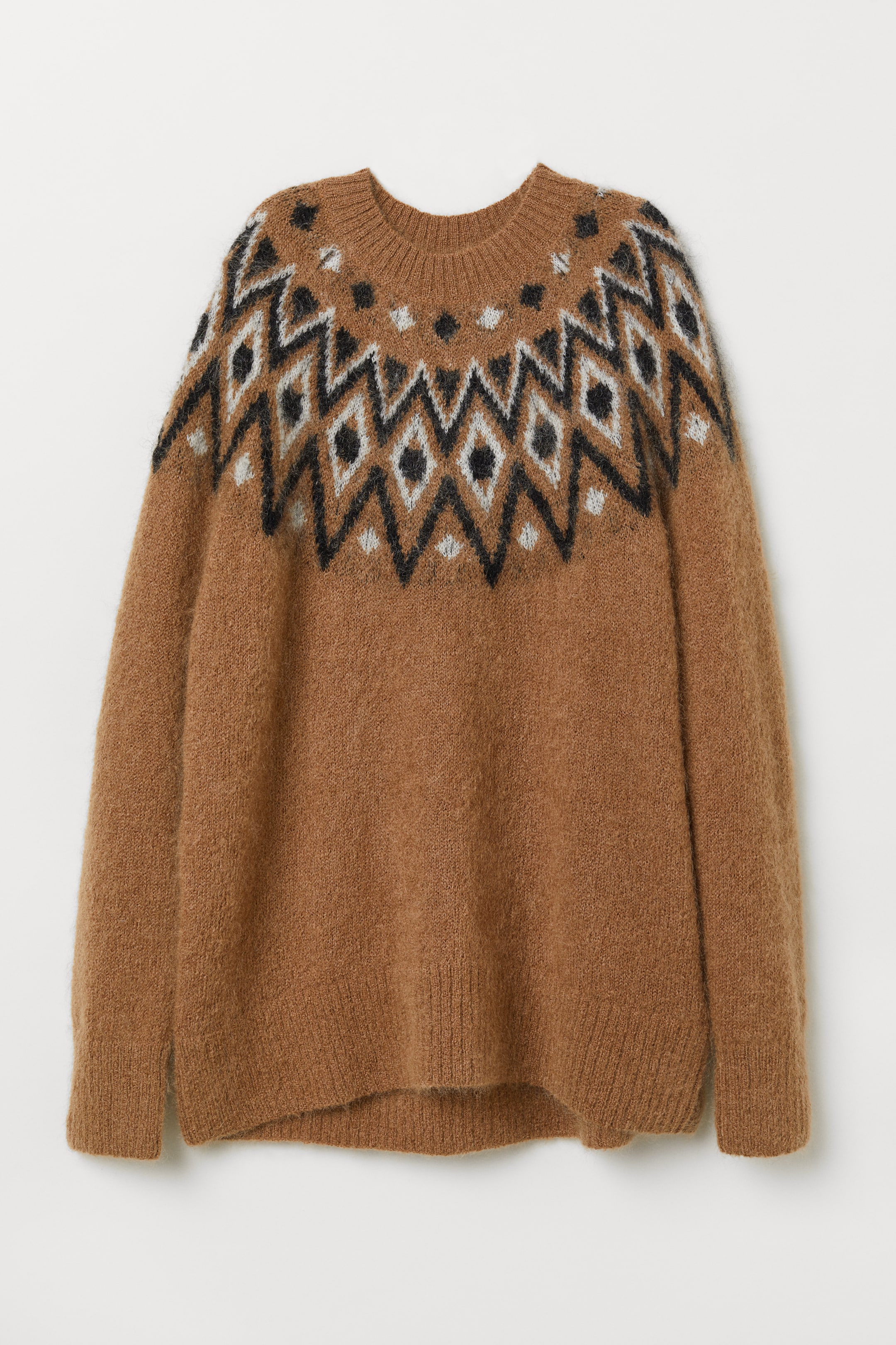 Agrandir l'image: Pull en laine mélangée - Marron/motif - FEMME | H&M FR 1