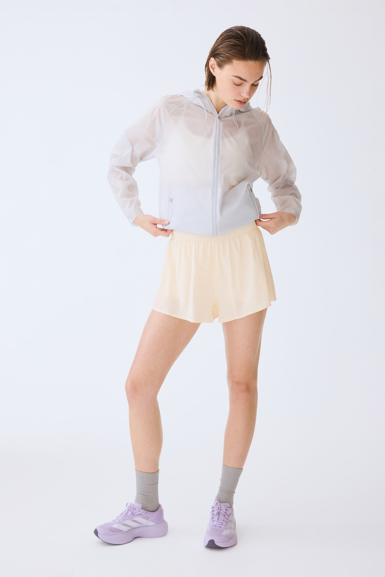 Short de sport double épaisseur - Jaune beurre/Noir/Gris argile foncé/Blush/Bleu amazonite/Lilas - 4