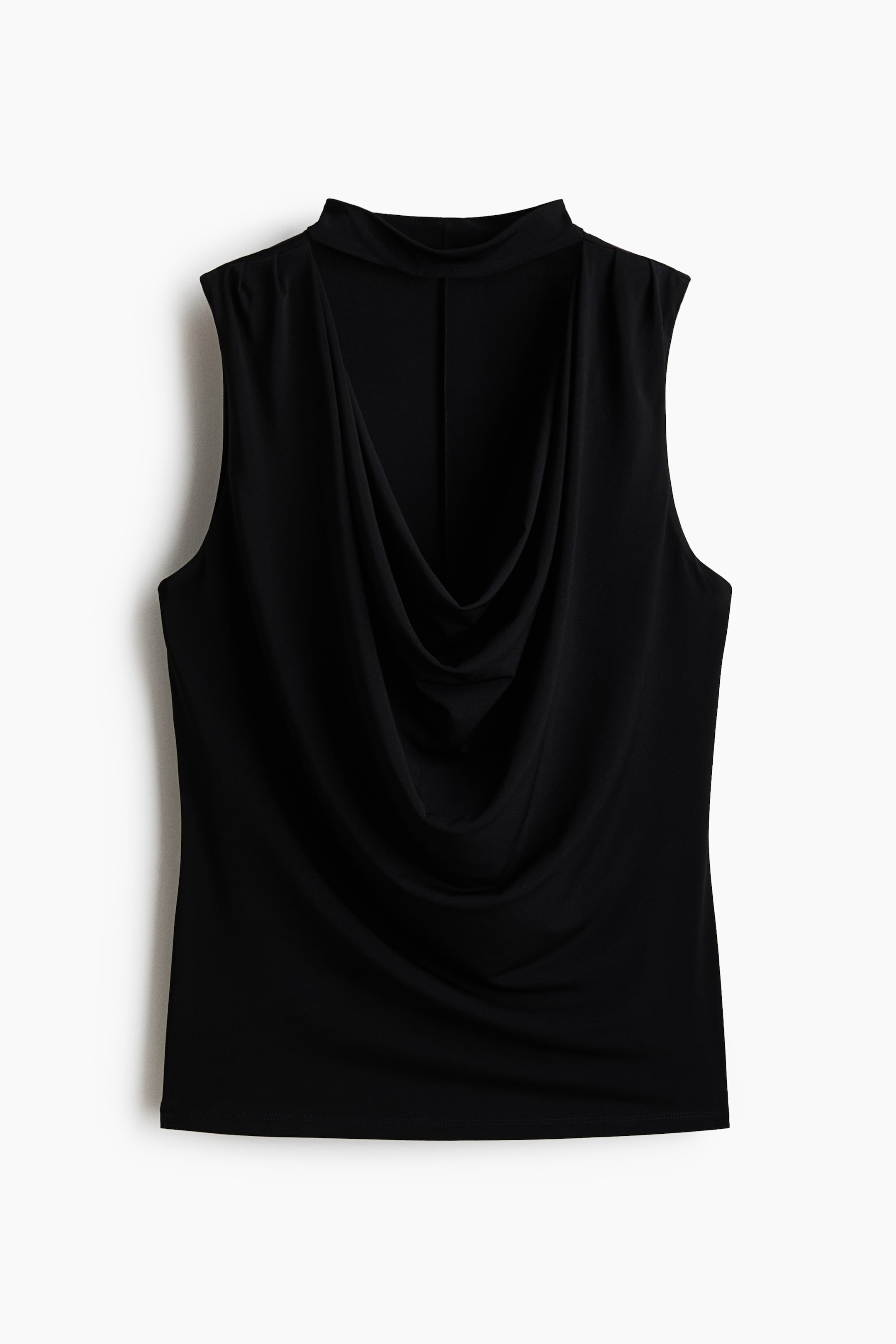 Draped Top with Stand-Up Collar
