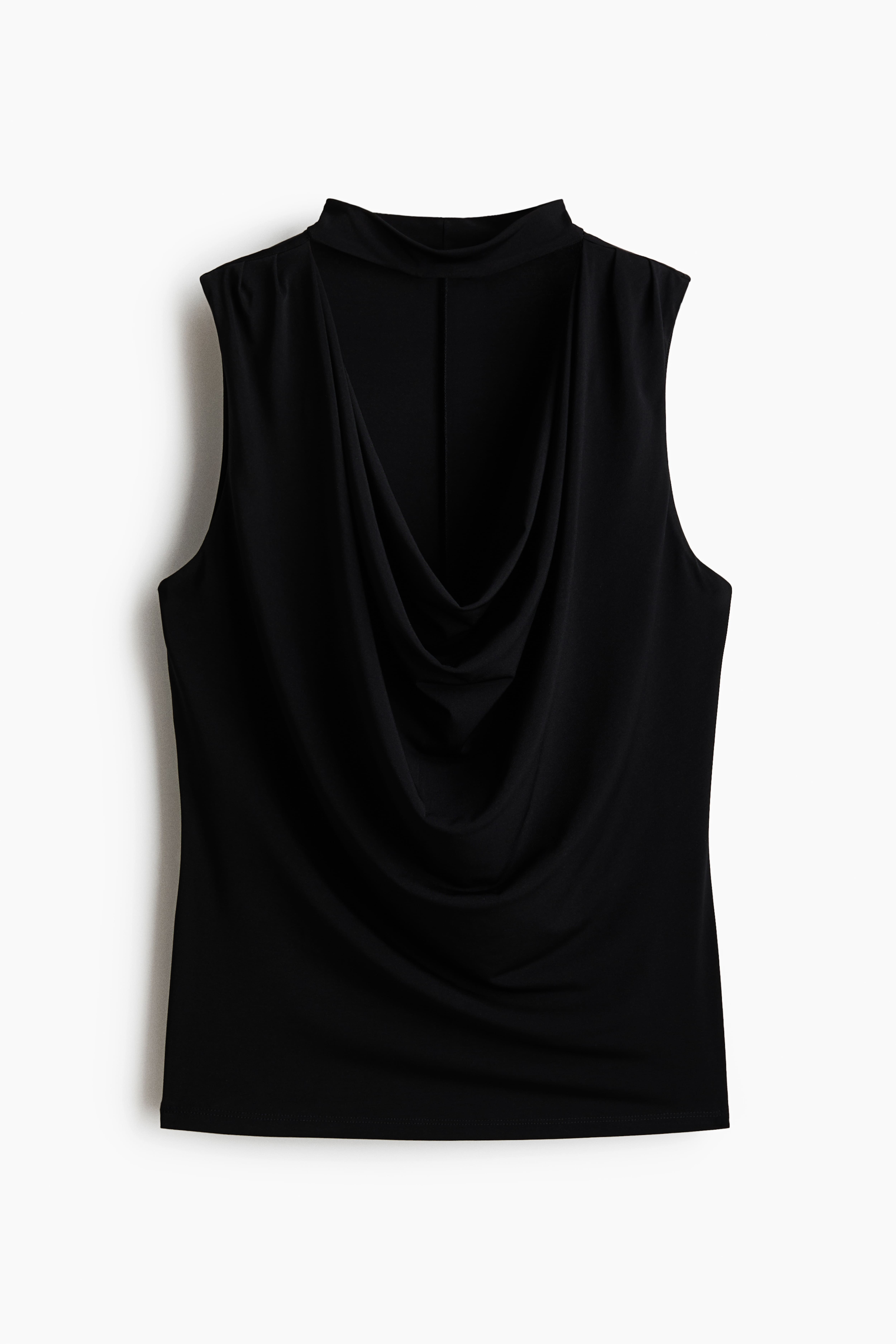 Draped Top with Stand-Up Collar