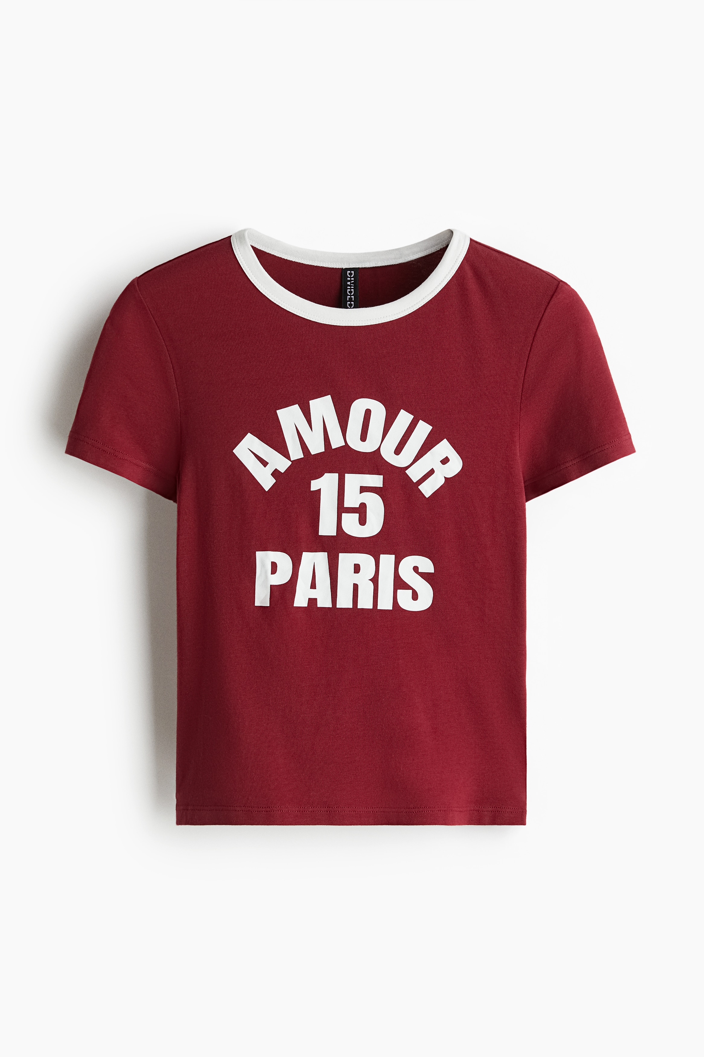 Playera entallada de algodón - Rojo oscuro/Amour/Crema/HL/Azul oscuro/Paris/Amarillo claro/1956/Beige claro/Douceur de Vivre/Azul claro/Poétique/Gris oscuro/Pâtisserie/Azul marino/Franjas/Rosa/Milano/Amarillo claro/Le Charme/Blanco/Montpellier/Azul claro/Franjas