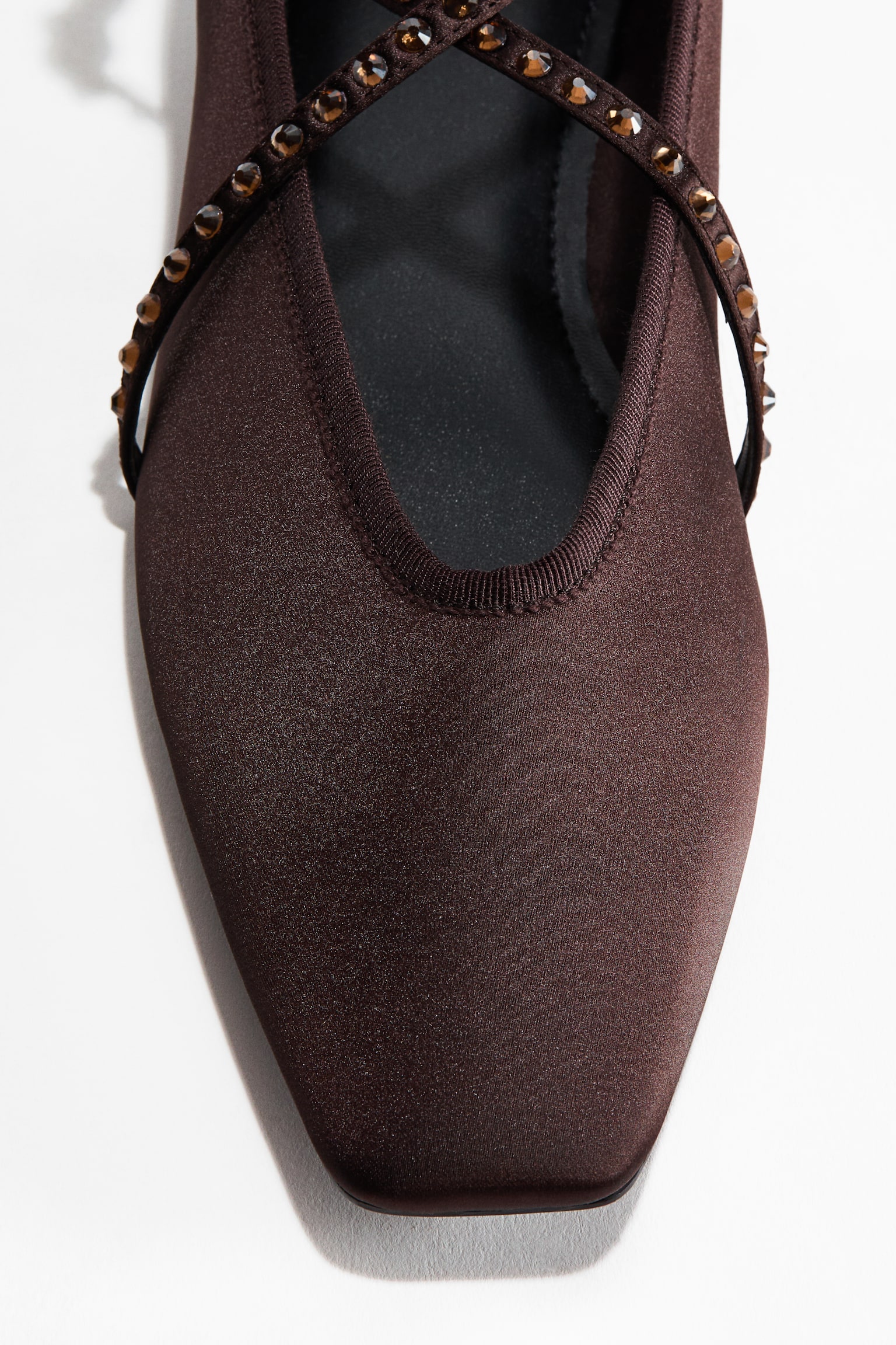 Square-toe ballet flats - Dark brown - 4