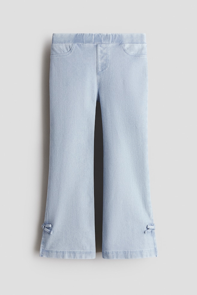 Denim-Look Flared Jeggings - Pale denim blue/Light denim blue/bows/Dark denim blue - 1