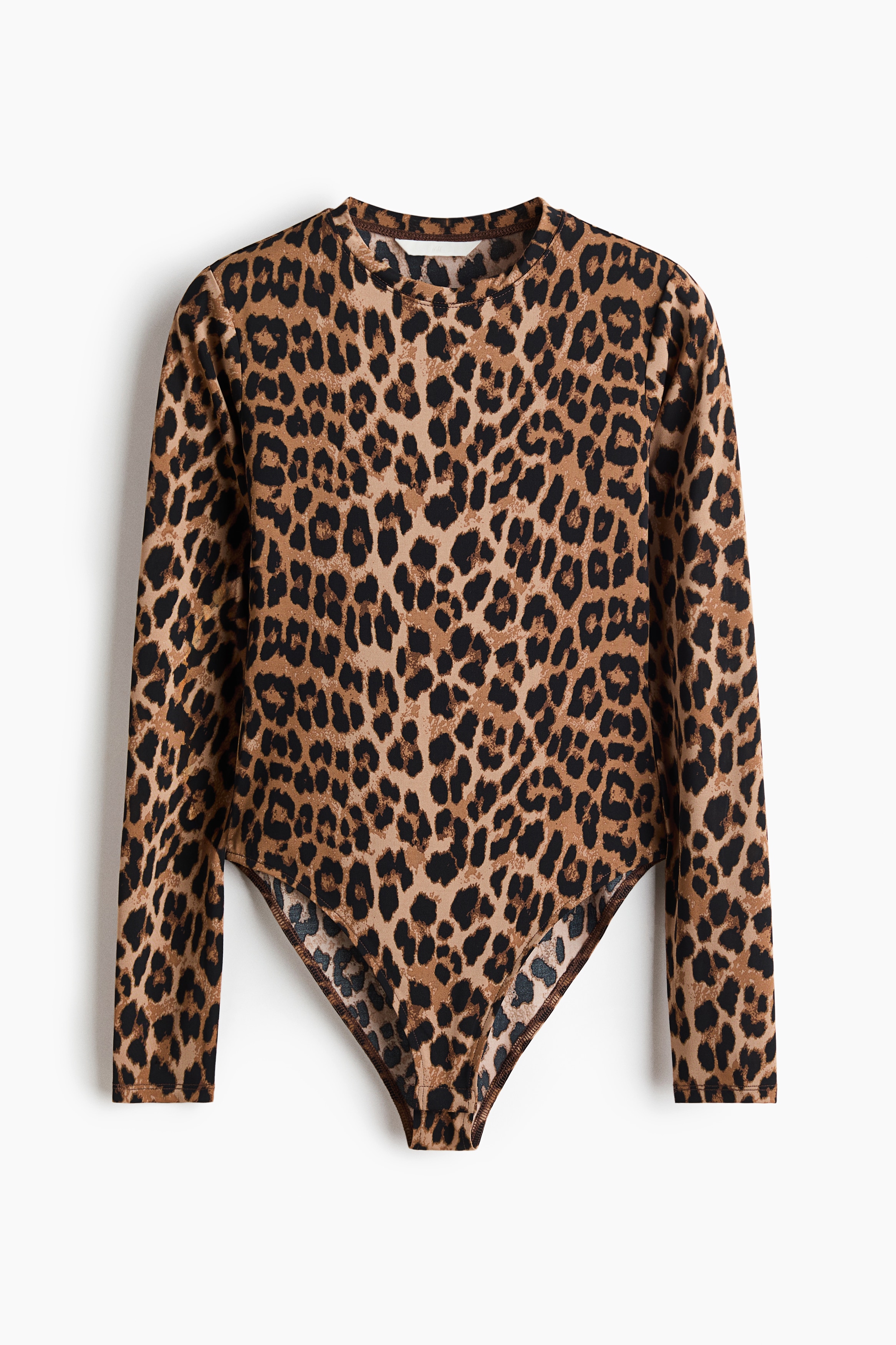 Long Sleeve Bodysuit - Dark beige/Leopard print/Beige/Light beige