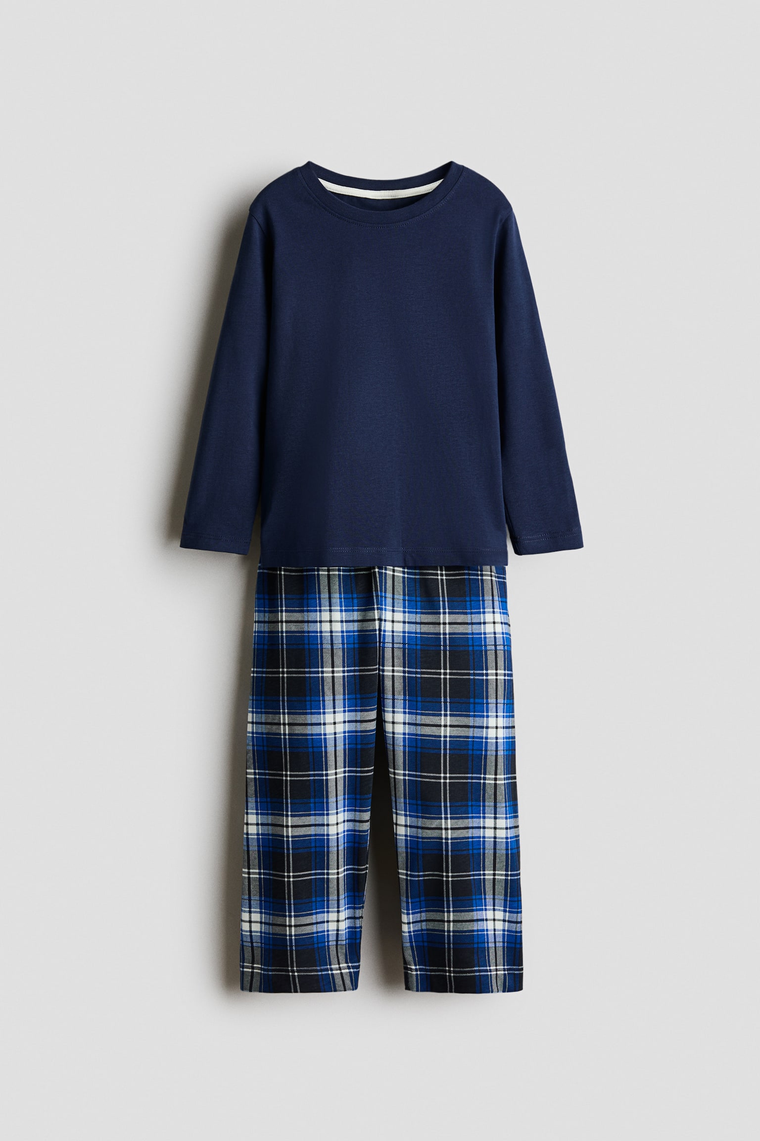 Cotton pyjamas - Dark blue/Checked
