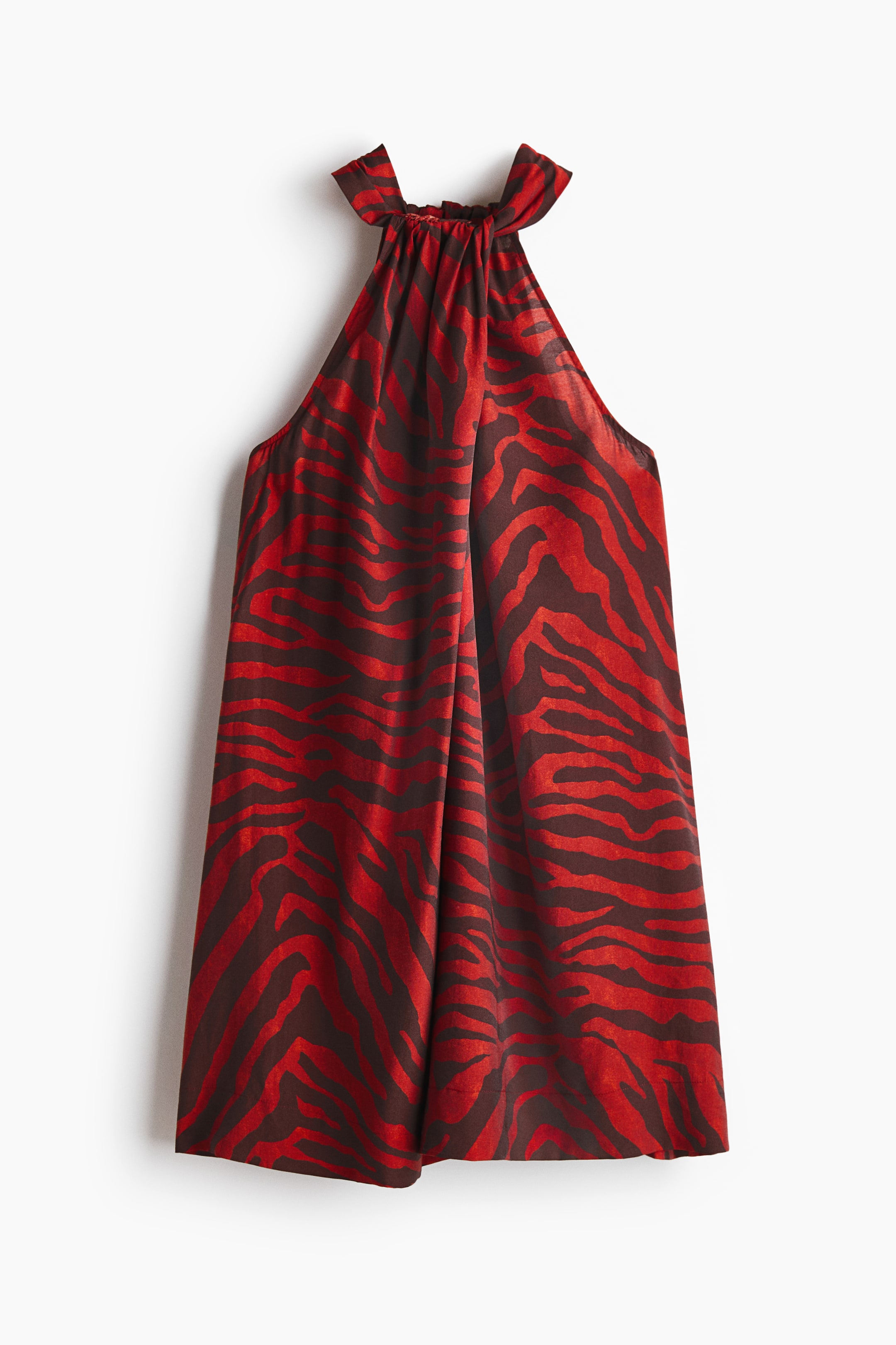 View larger image: Tie-neck dress - Red/Zebra print - Ladies | H&M IN 1