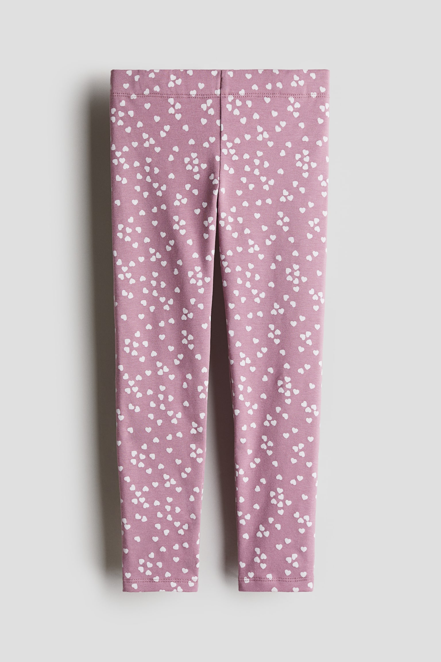 Brushed-inside leggings - Pink/Hearts/Cream/Hearts/Light green/Hearts/Dark dusty pink/Hearts/Beige/Spotted/Light beige/Hearts/Navy blue/Black/Blue/Hearts - 1