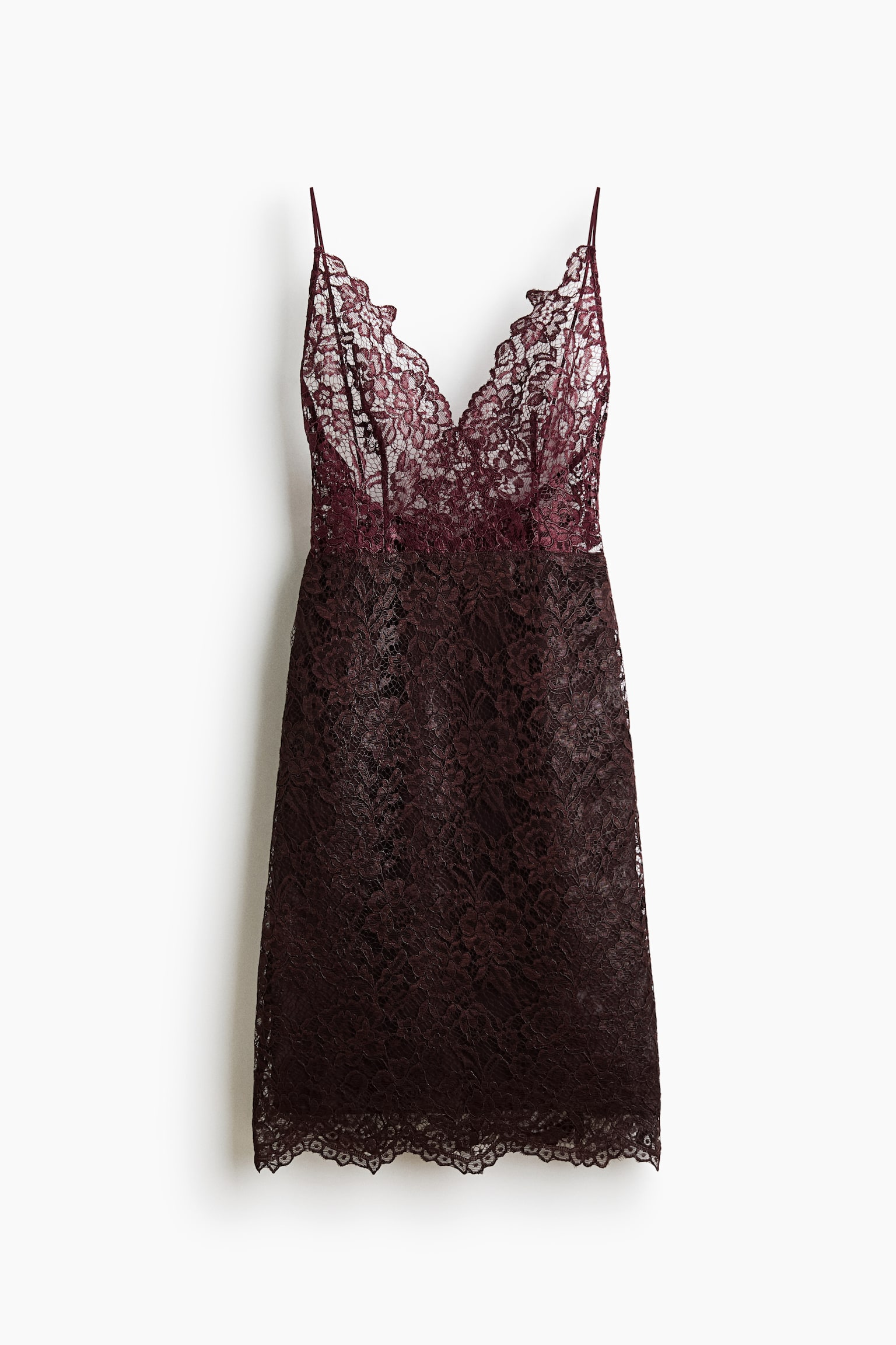 Женское платье H&M Strappy lace, цвет: Бордовый — фото 1