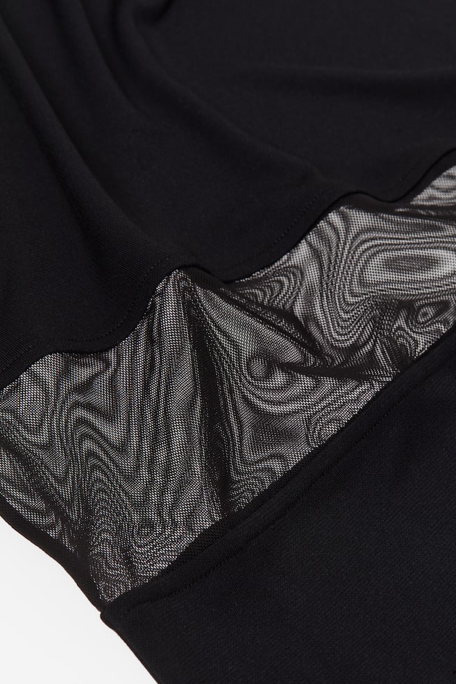 Mesh-detail bodycon dress - Black/Light grey - 6