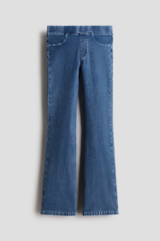 Flared jegging met denimlook - Licht denimblauw/sterren/Washed grijs/Licht denimblauw/bloemen - 1