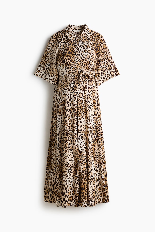 MAMA Before & After Shirt Dress - Light beige/leopard print/Light beige/Khaki green - 1