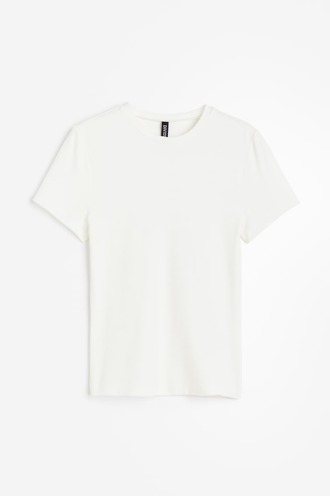 Figurnær T-shirt - Hvit/Lys beige/Sort/Lys kakigrønn/dc - 2