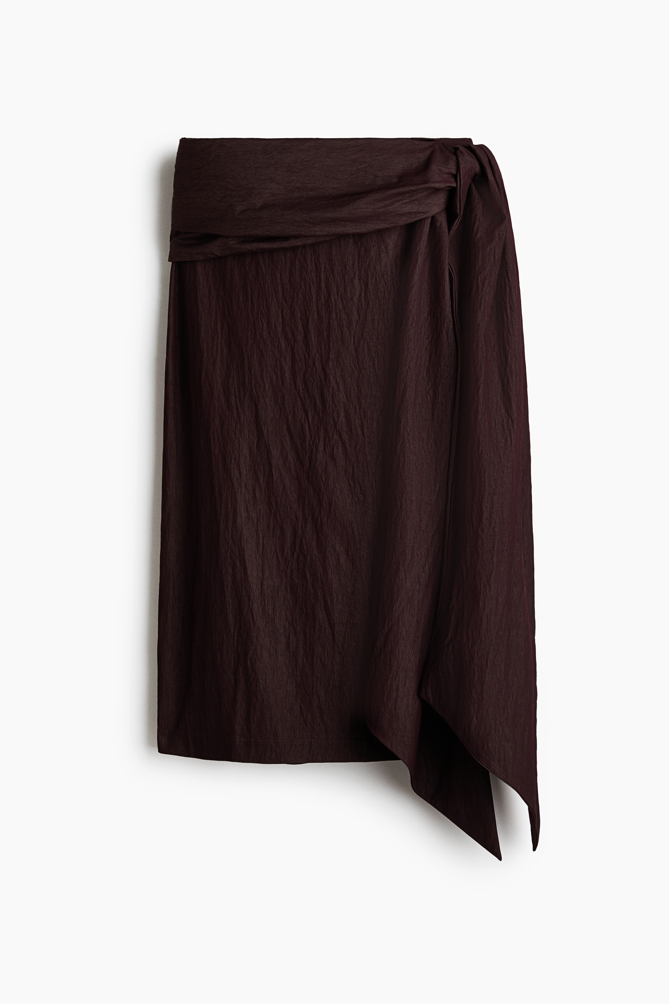 Draped-Panel Crêpe Skirt