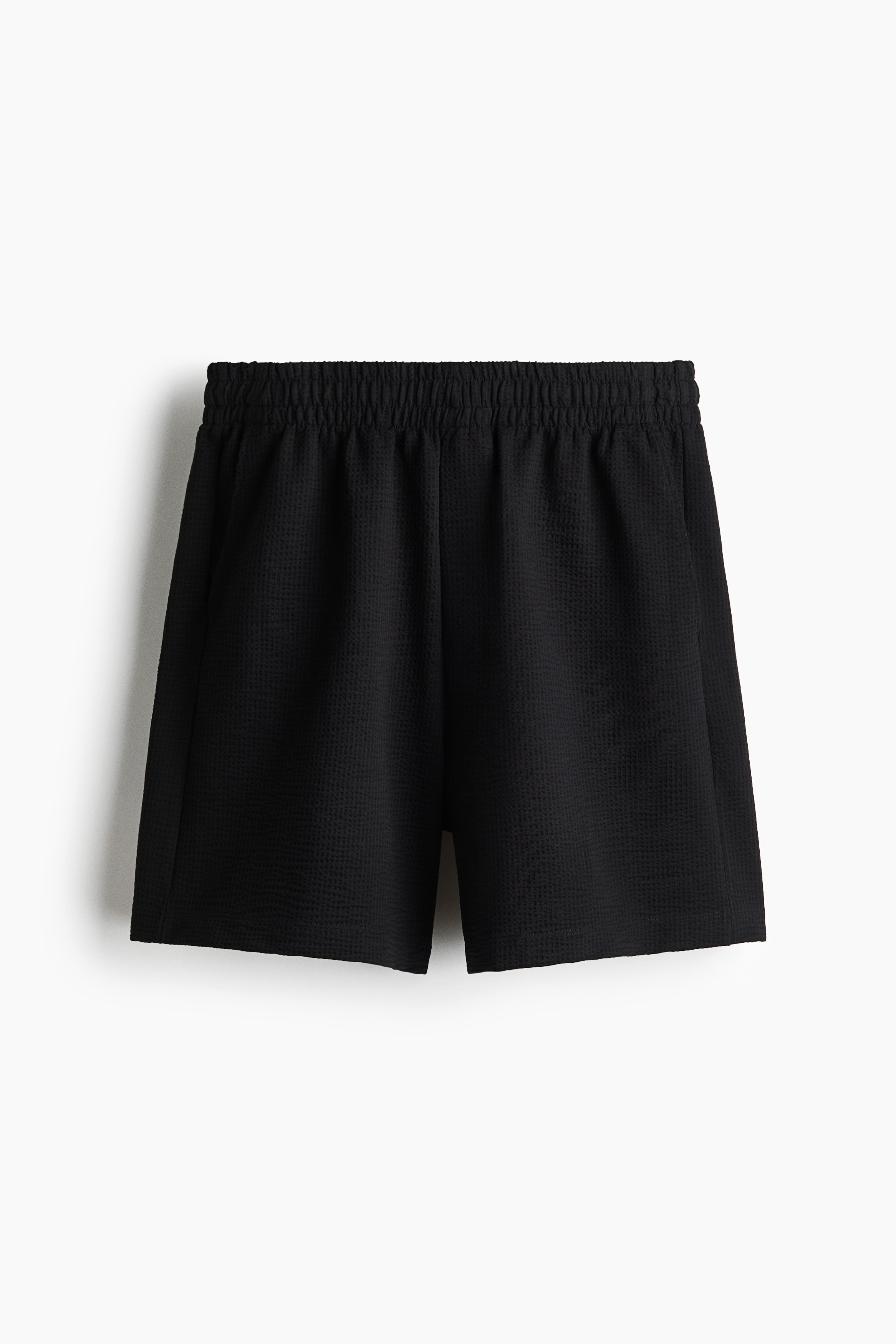Relaxed-Fit Waffled Shorts - Black/White/Khaki green