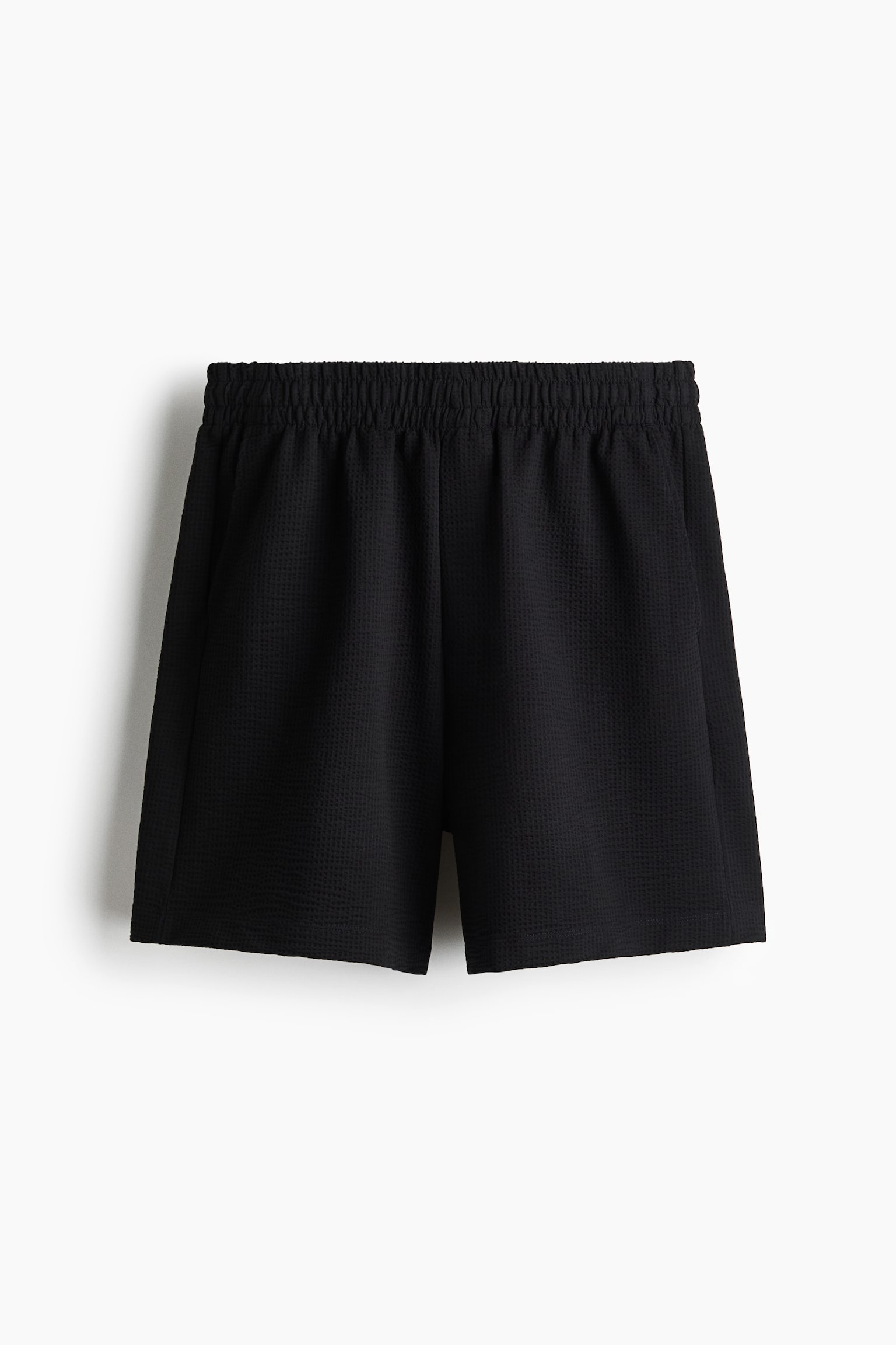 Relaxed Fit Waffled Shorts - Black/White/Khaki green - 1
