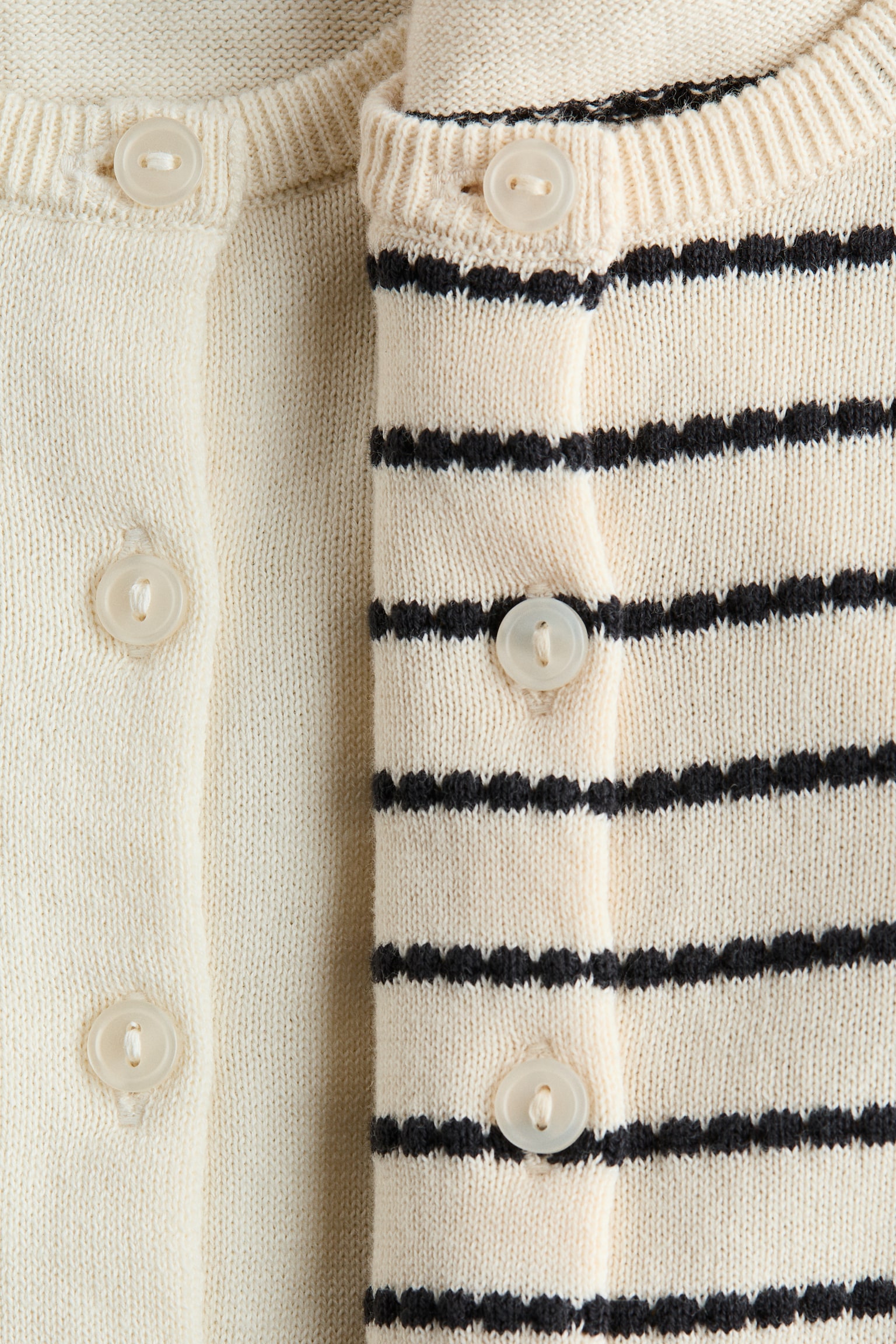 2-pack cotton cardigans - White/Light beige/Light pink/Striped - 2