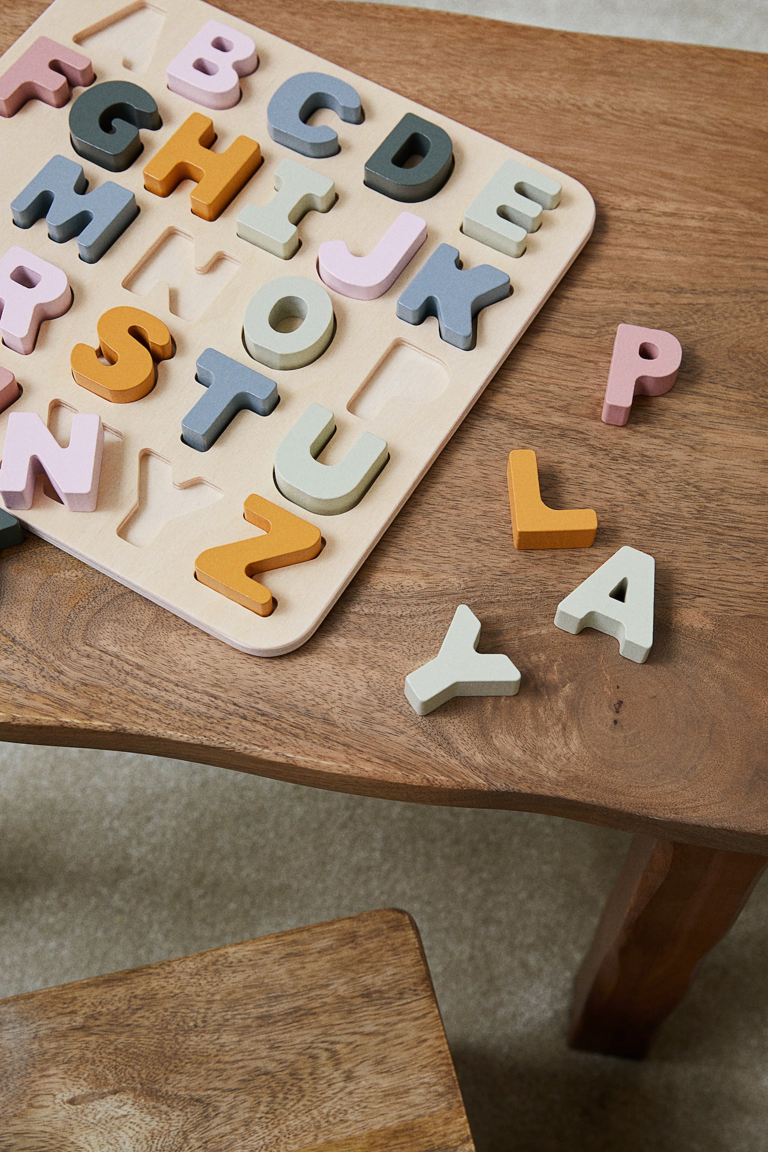 Wooden alphabet puzzle - Multi-coloured - 2