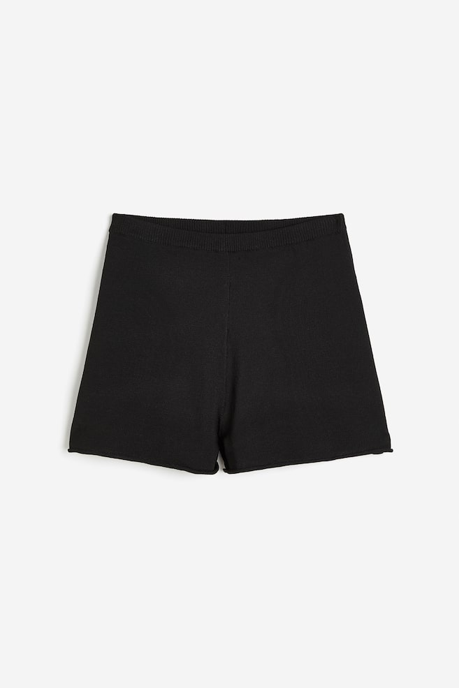 Finstickade shorts - Svart/Crèmevit/Crèmevit/Randig - 2
