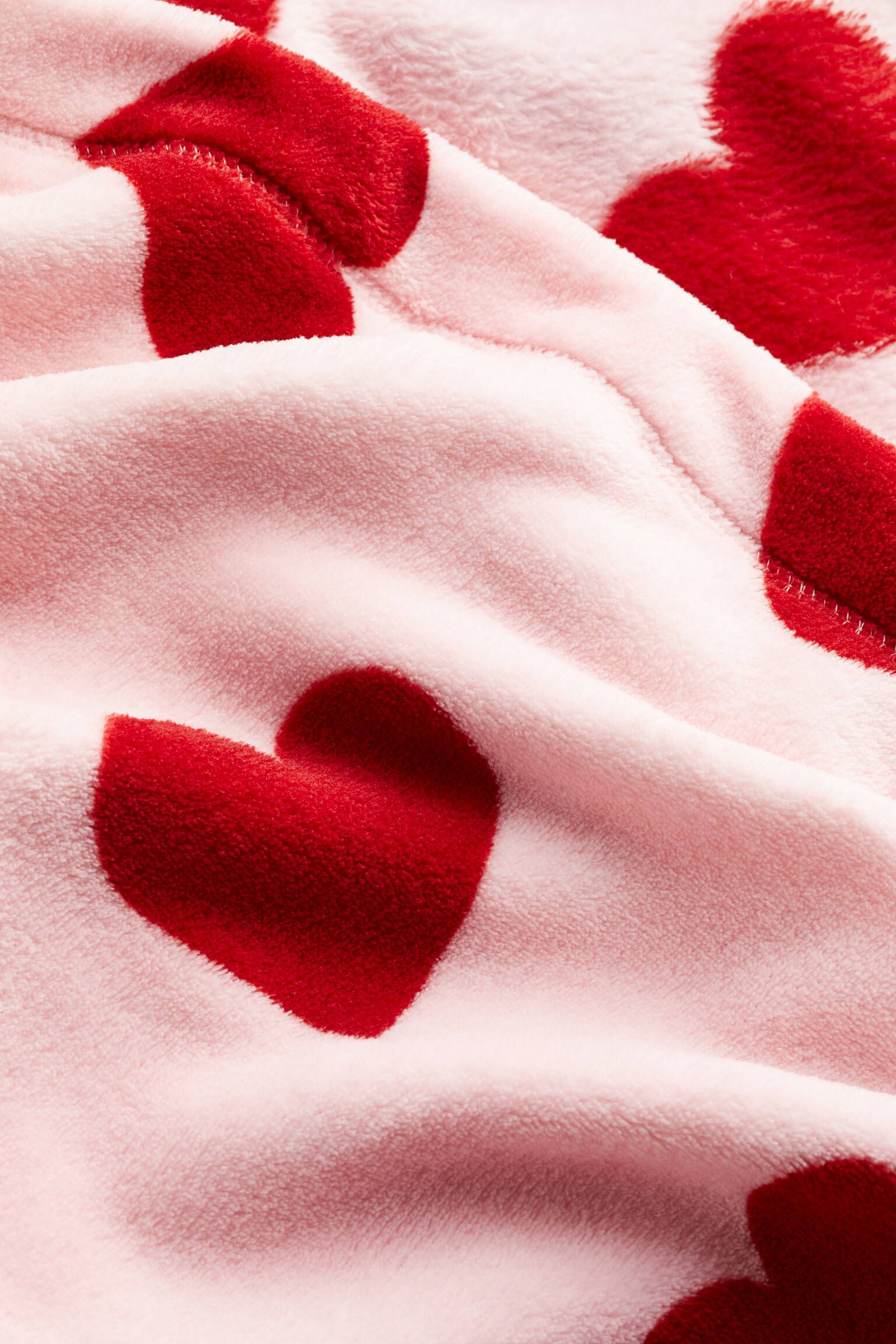 Áo choàng ngủ giả lông cừu - Màu hồng nhạt/Trái tim - 2