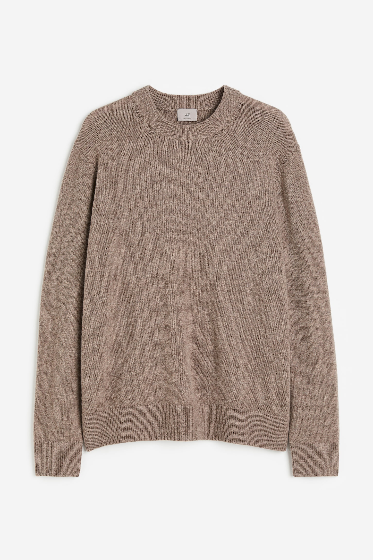 Regular Fit Wool Sweater - Dark beige/Dark grey/Dark blue/Dark brown - 1