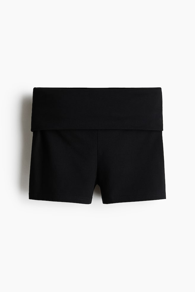 Cotton Jersey Hot Pants - Black/Dark brown - 1