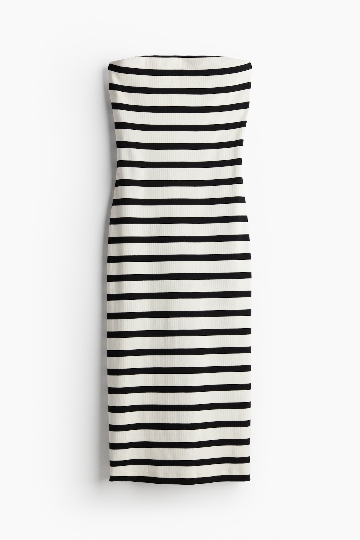 h&m black white striped dress Women's White/Black striped Ribbed tube dress