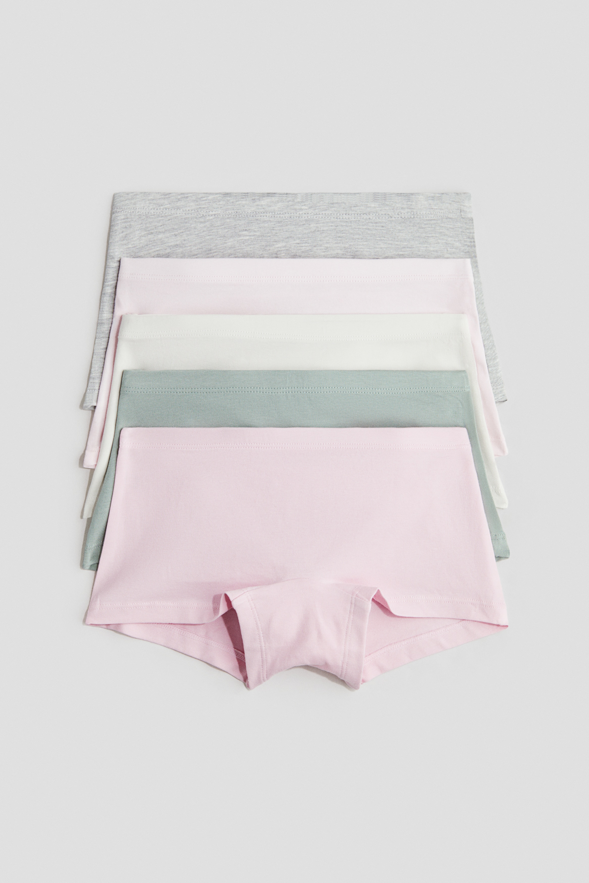 Jente - Lys rosa/Tåkegrønn 5-pack bokser i bomull - Size: 134/140 (8-10Y)  - H&M