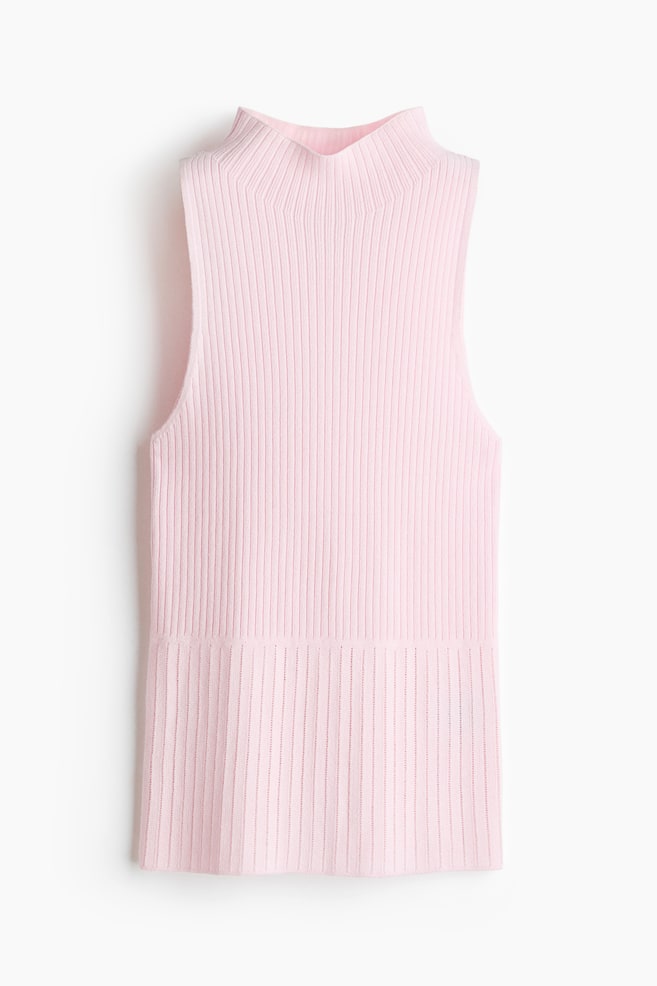 Top a lupetto a coste - Rosa pallido/Giallo pallido/Blu navy - 1