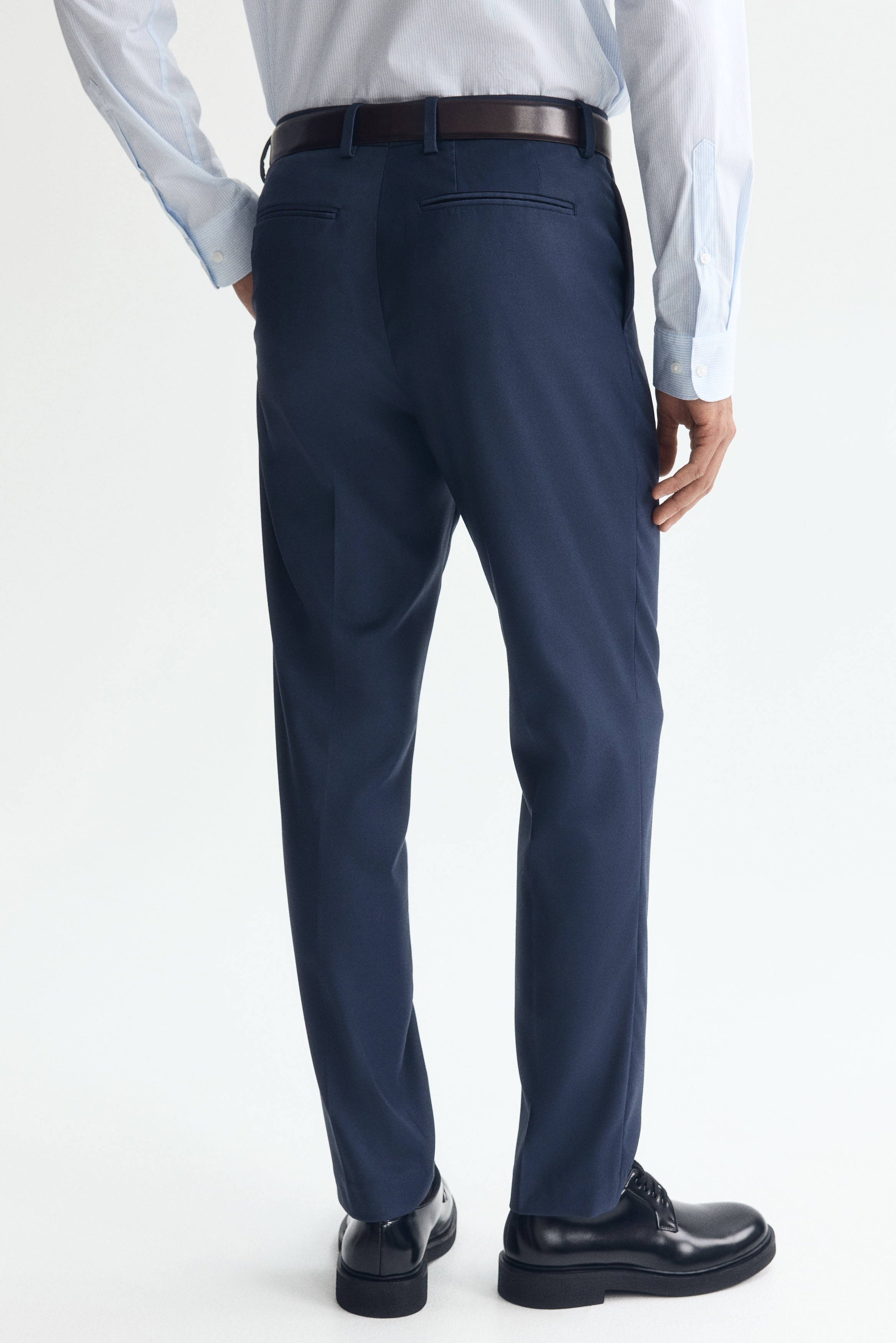 h&m slim fit dress pants H&M Men's 33R Slim Fit Dress Pants Navy Flat Front