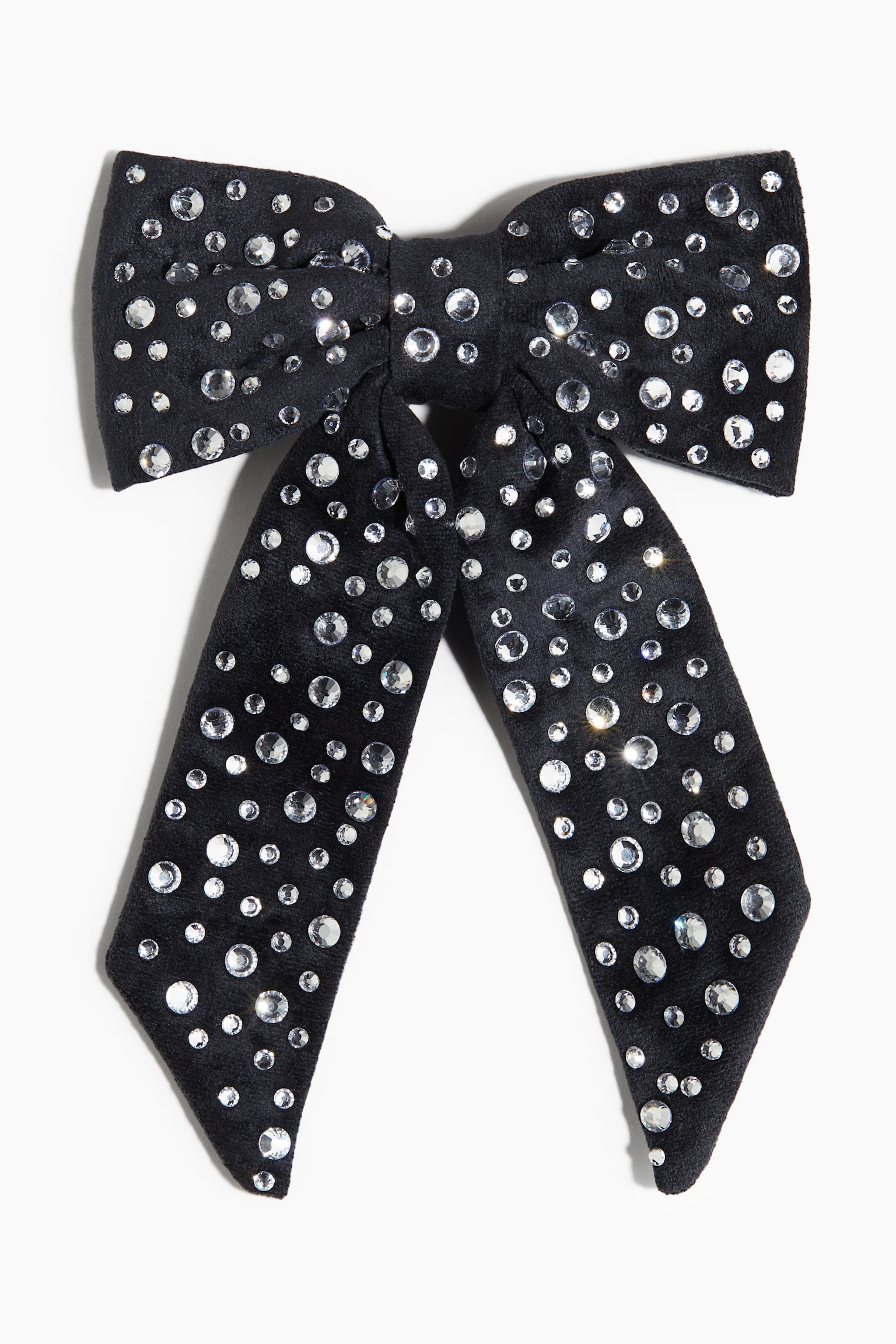Embellished bow hair clip - Navy blue