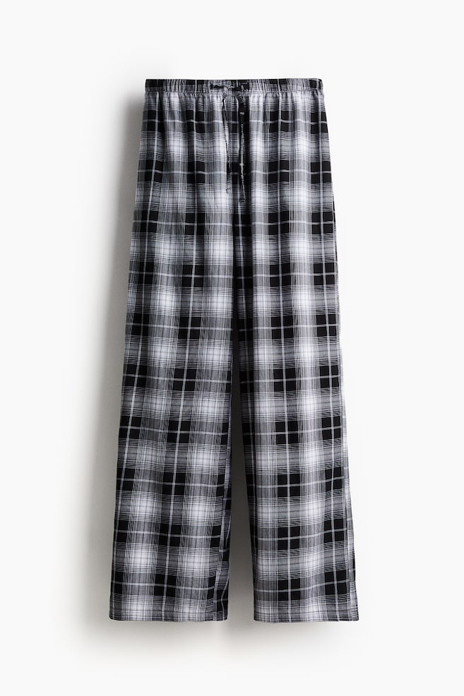 Pantaloni da pigiama in flanella di cotone - Nero/quadri/Blu scuro/quadri - 1